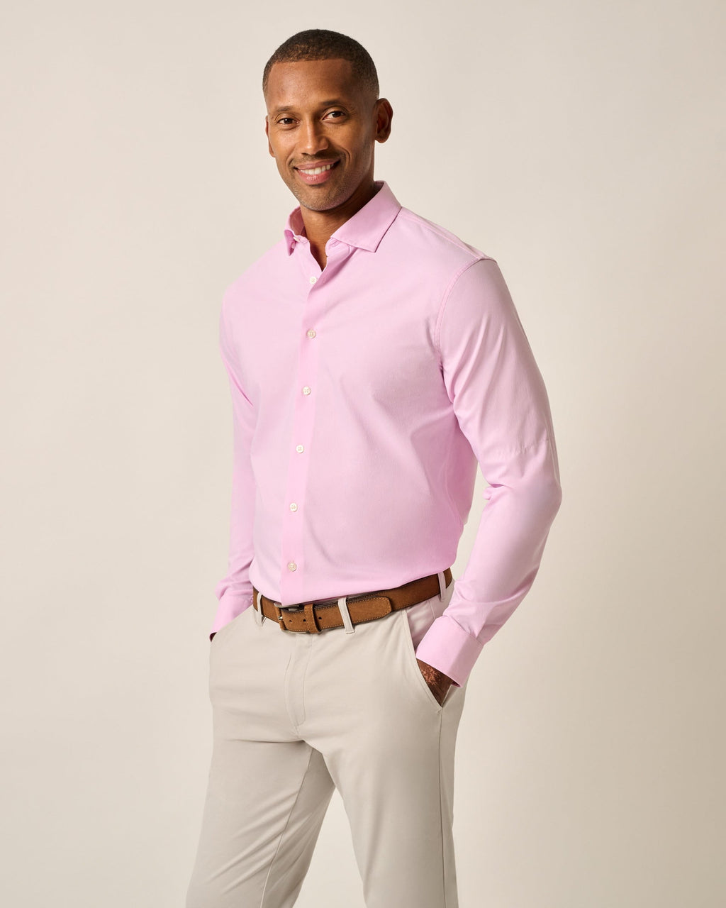 Johnnie-O Everyday Performance Button Down Shirt - Queens Oxford Solid, Porto Pink