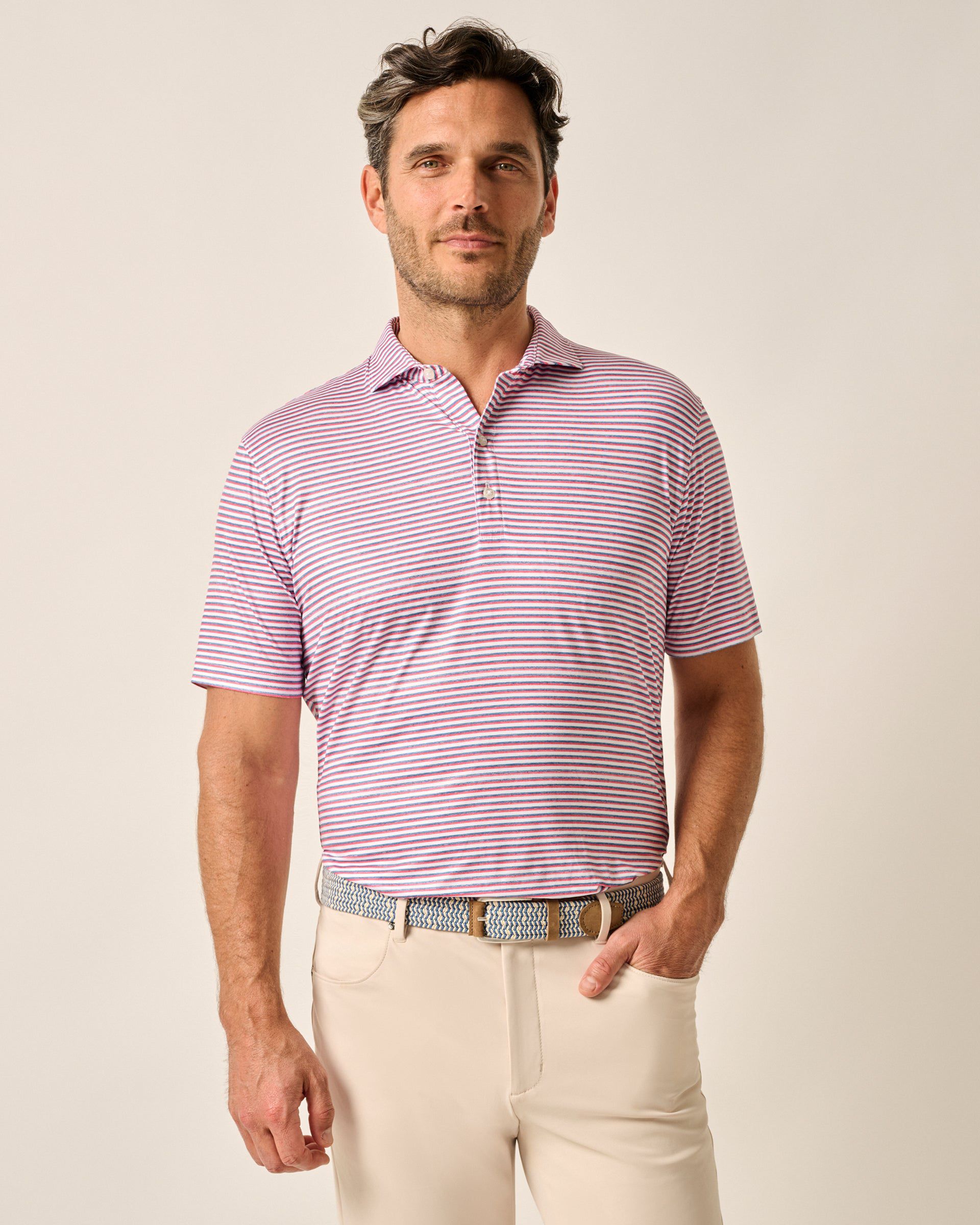 Johnnie-O Featherweight Performance Polo - Warwick Stripe
