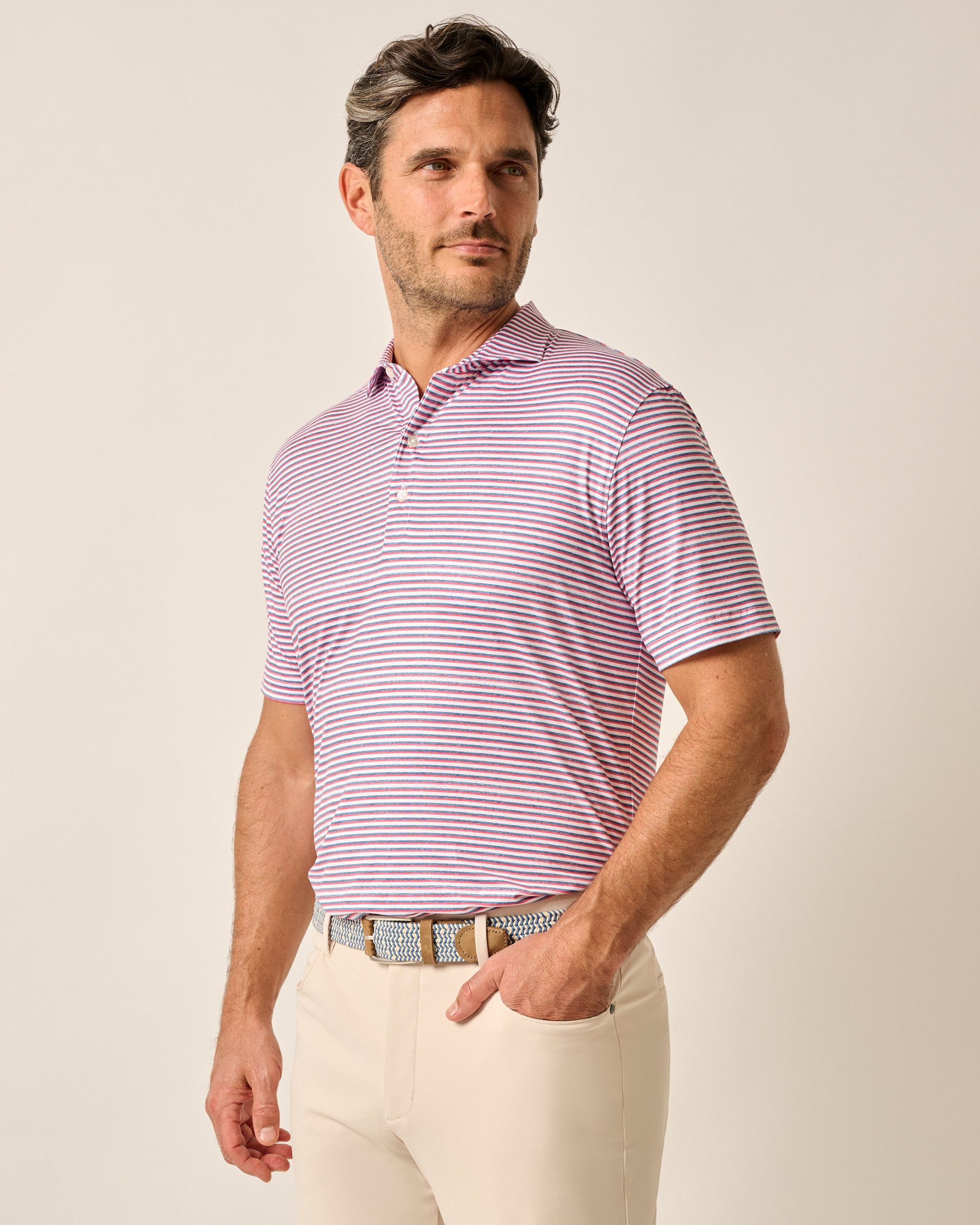Johnnie-O Featherweight Performance Polo - Warwick Stripe