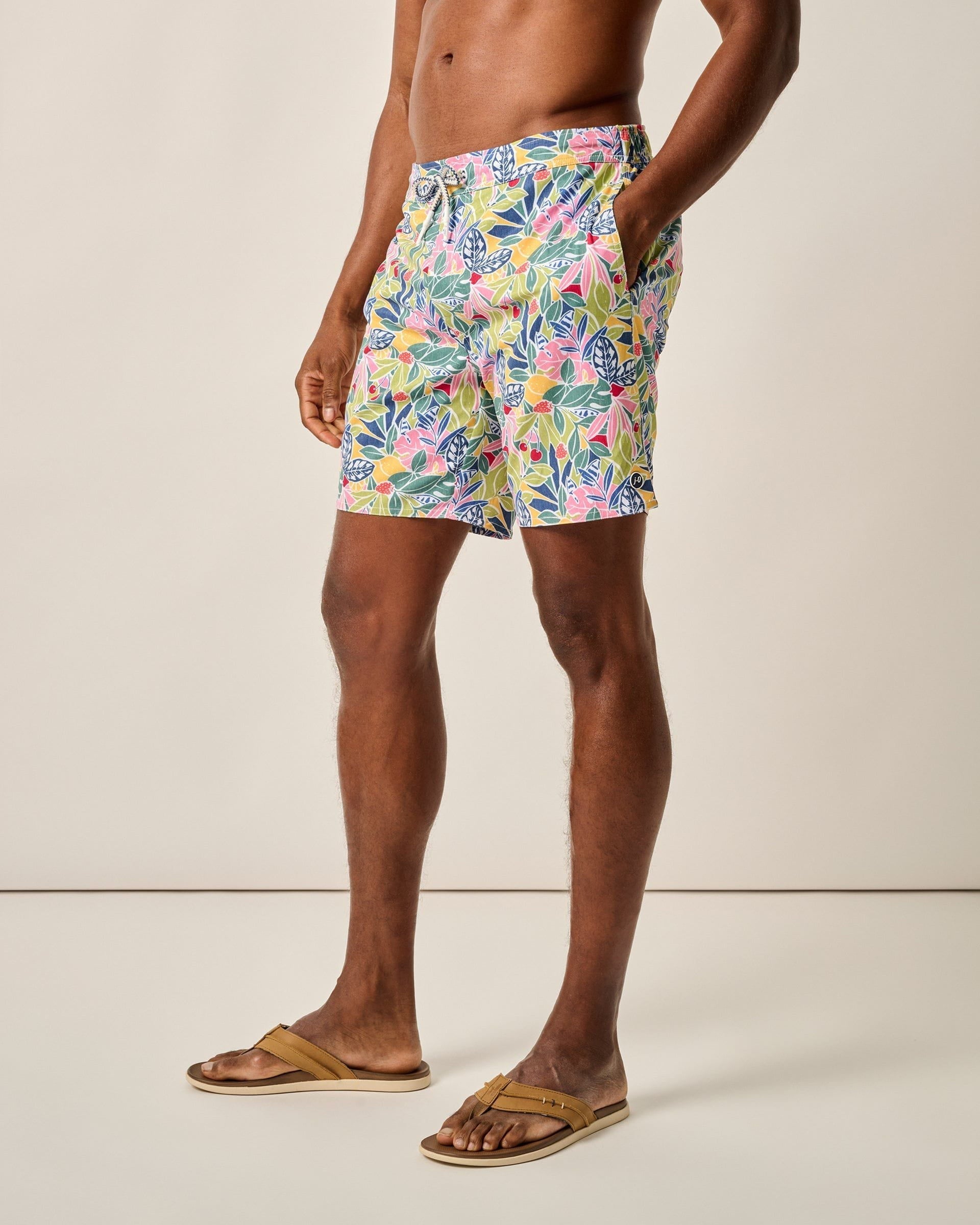 Johnnie-O The Half Elastic 7" Surf Shorts, Zest