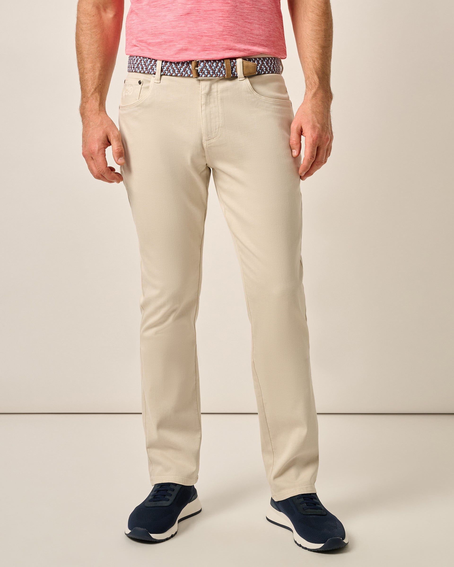 Johnnie-O Newport 5-Pocket Cotton Pants, Stone
