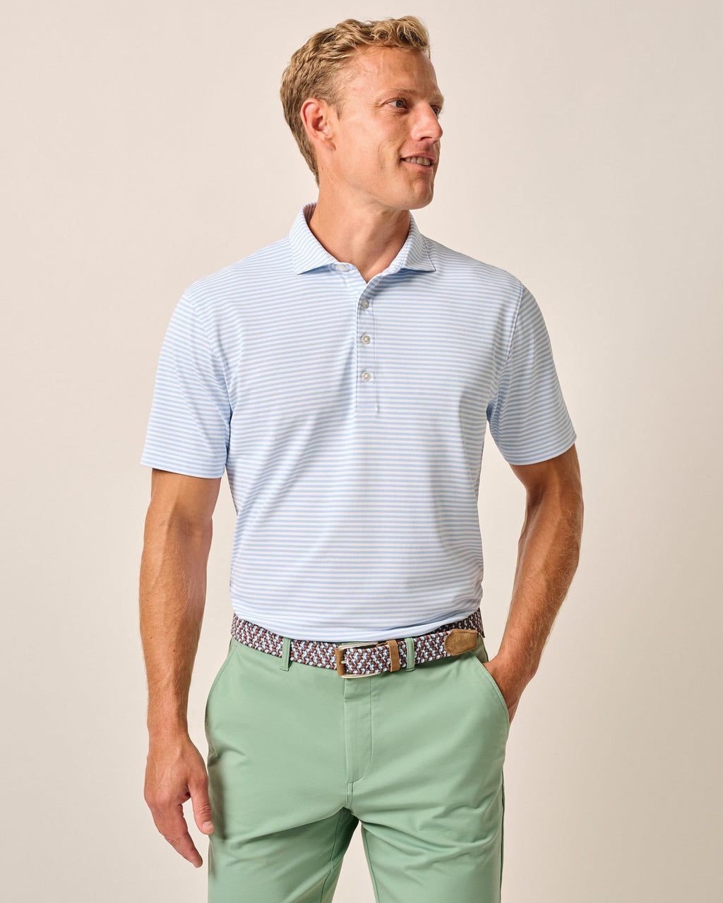 Johnnie-O Performance Mesh Polo - Stetson Stripe