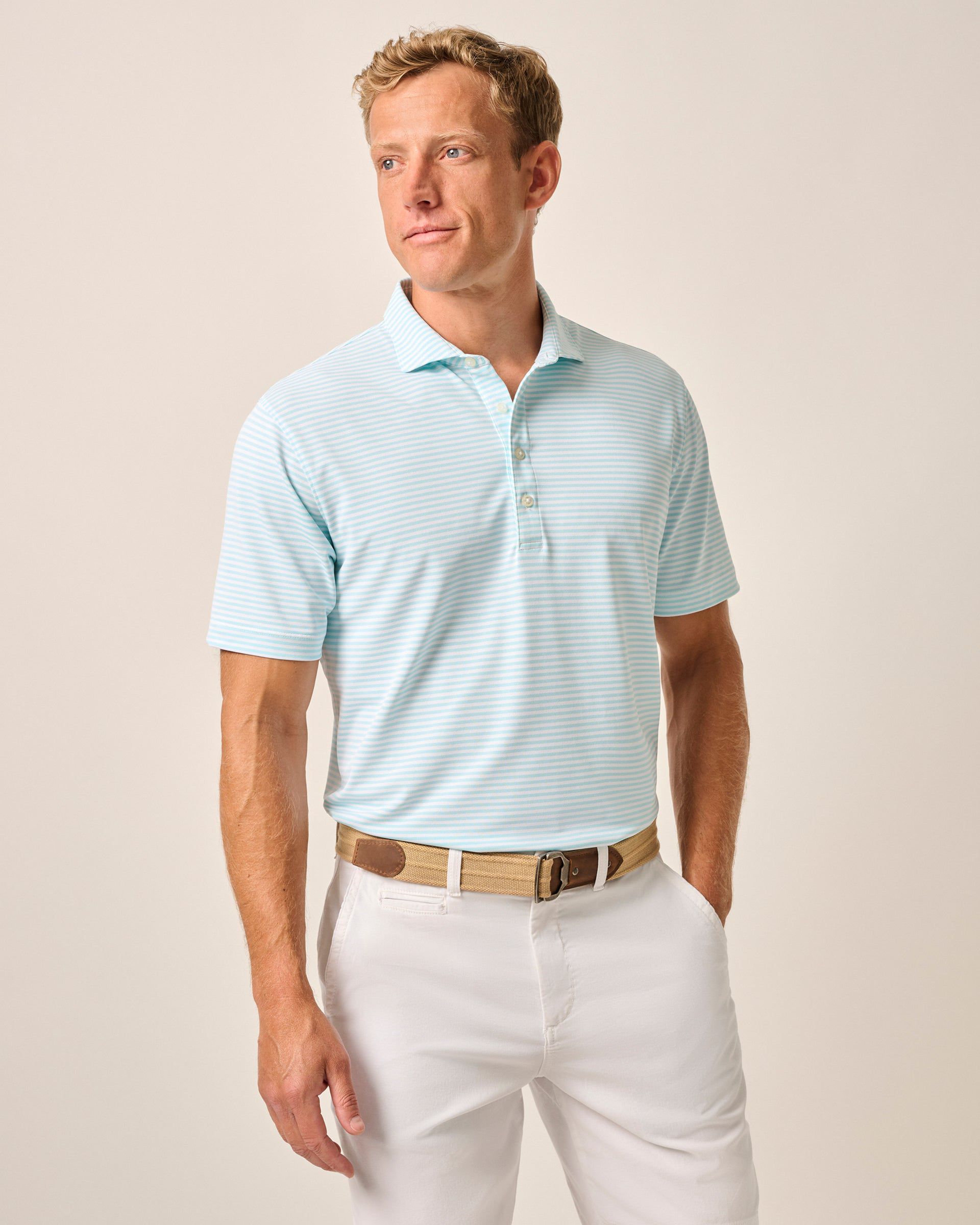 Johnnie-O Performance Mesh Polo - Stetson Stripe