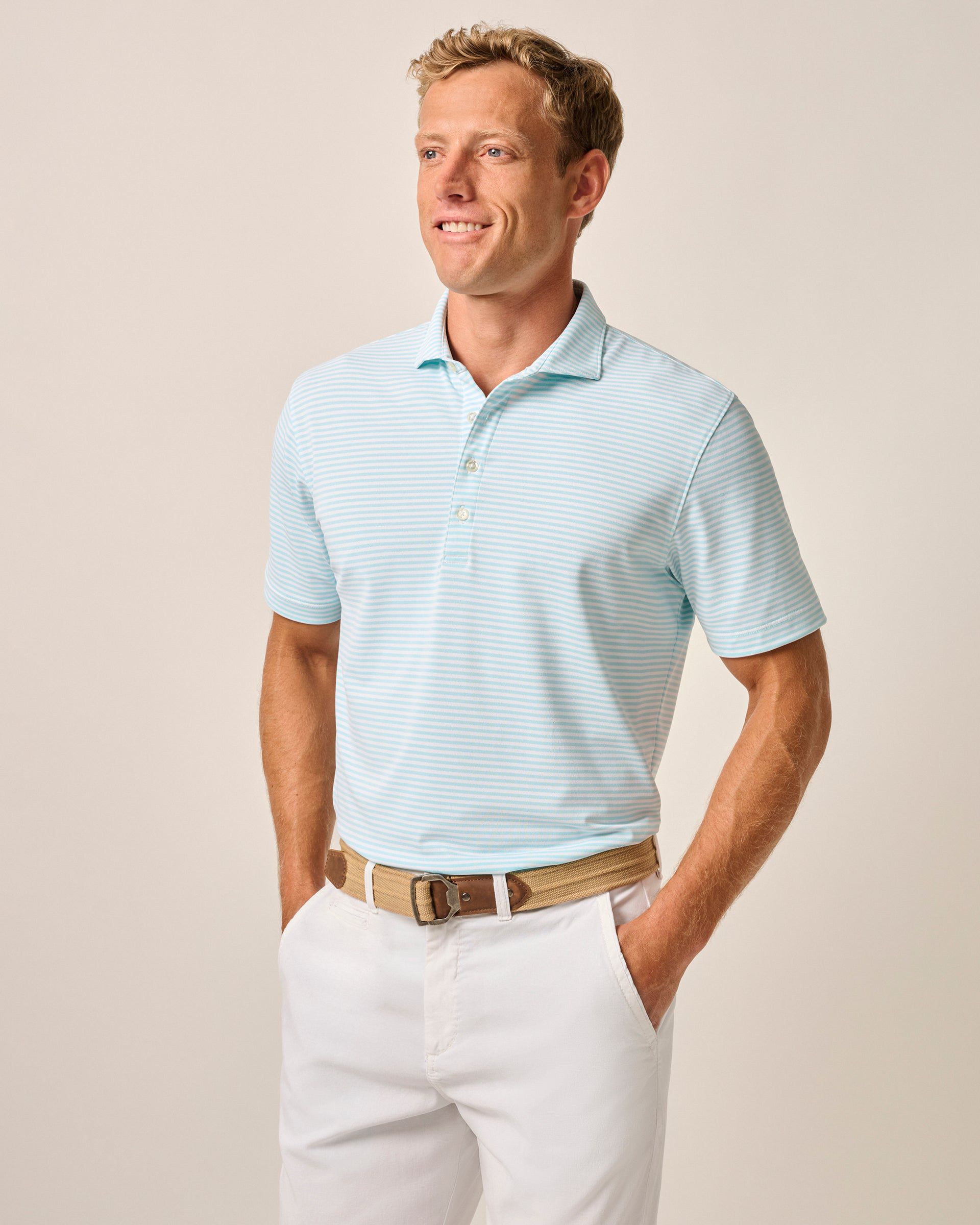 Johnnie-O Performance Mesh Polo - Stetson Stripe