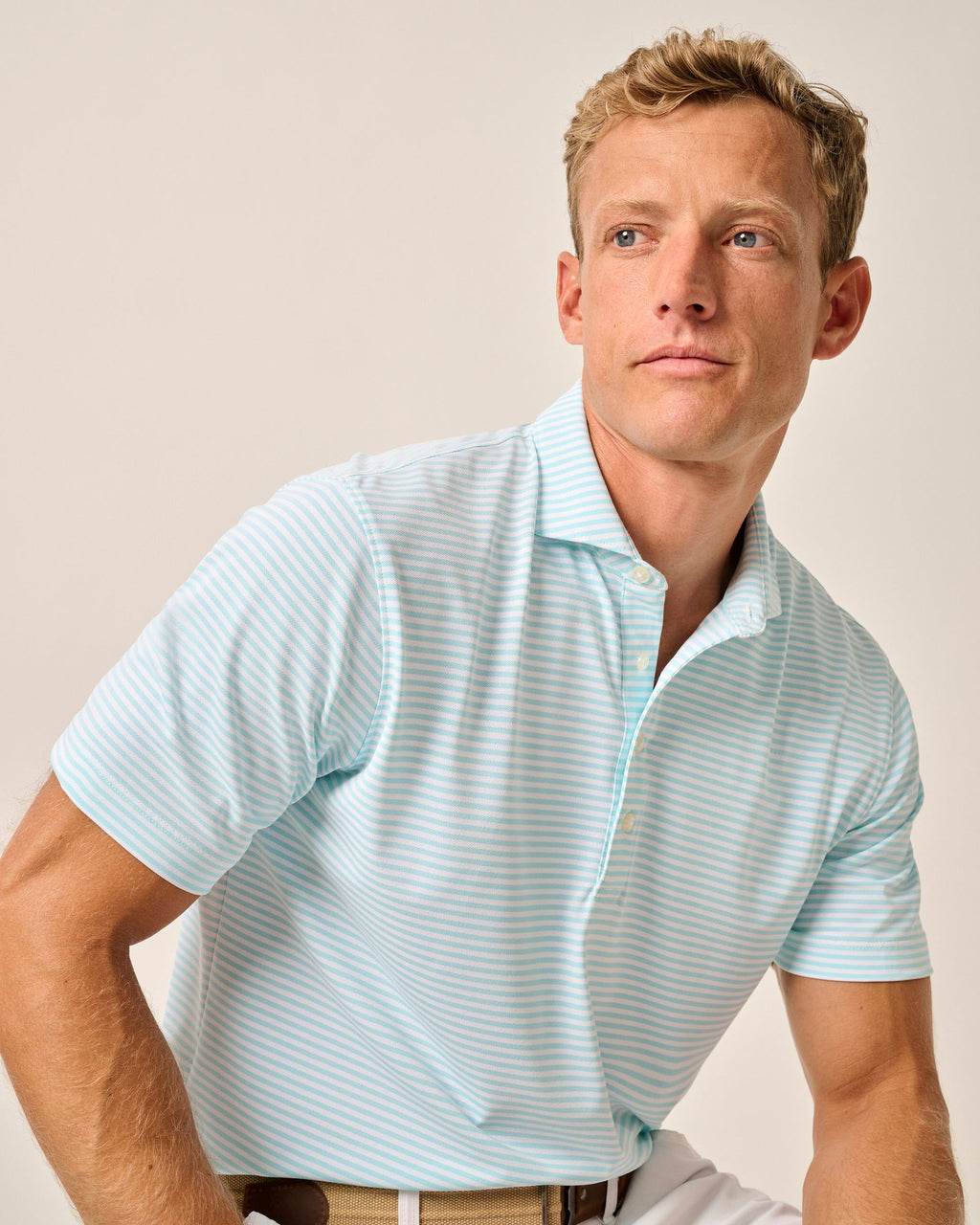 Johnnie-O Performance Mesh Polo - Stetson Stripe