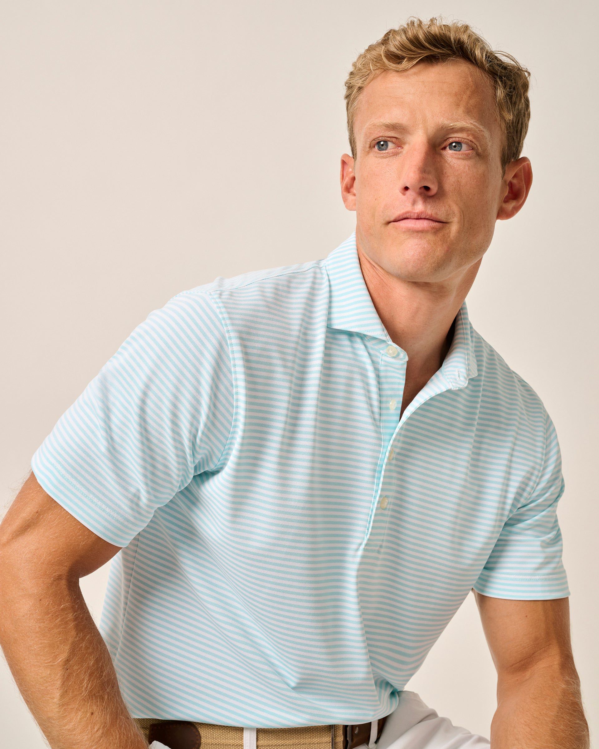 Johnnie-O Performance Mesh Polo - Stetson Stripe