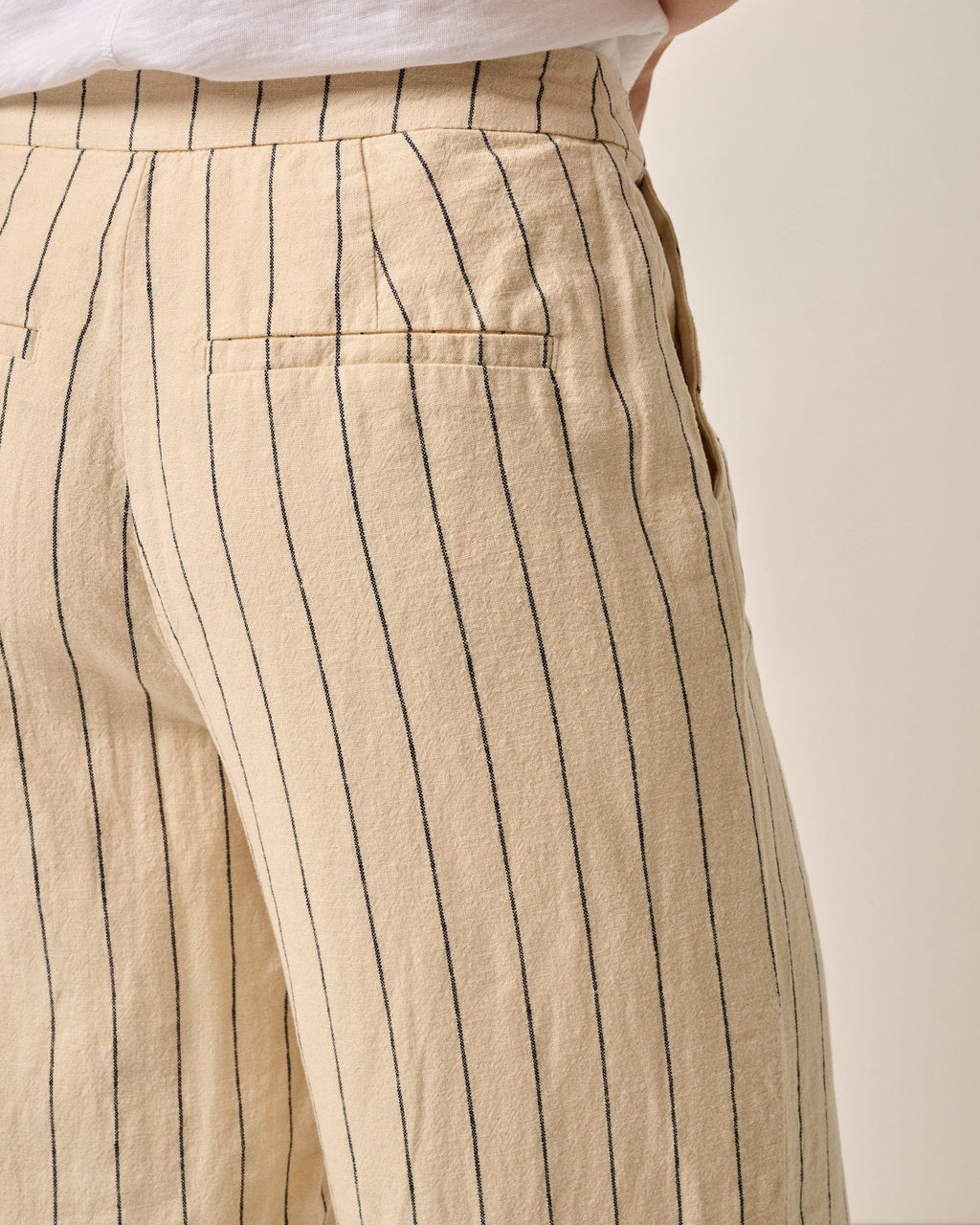 Johnnie-O Lilah Linen Blend Pinstripe Beach Trouser Birch