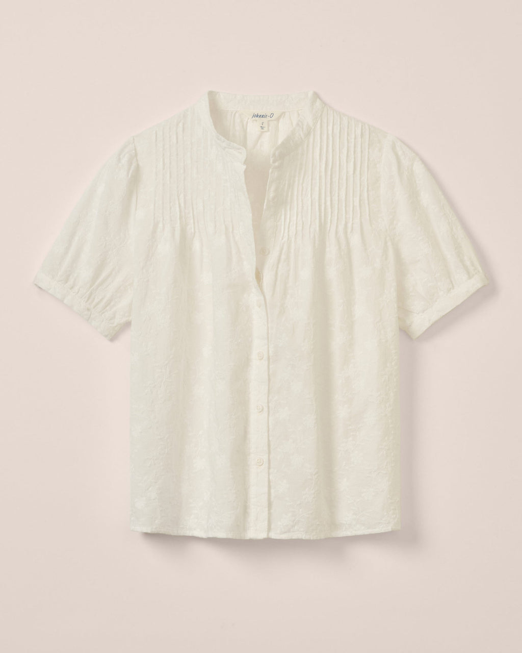 Johnnie-O Rosie Pintuck Cotton Blouse, White