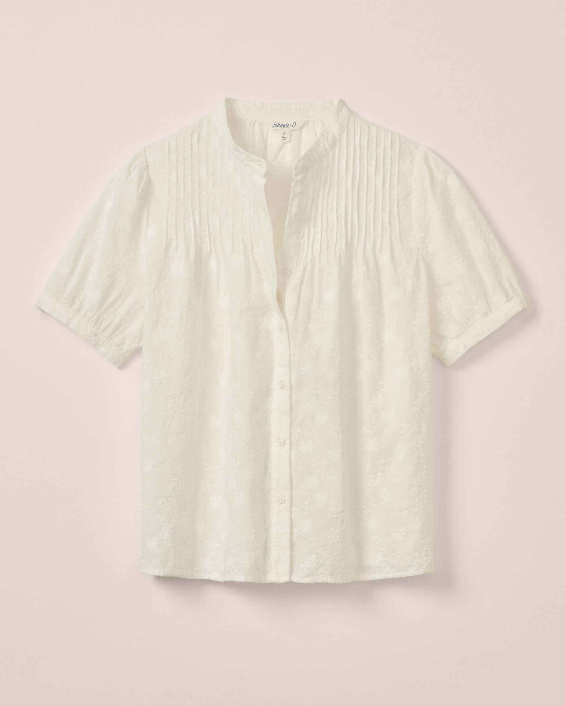 Johnnie-O Rosie Pintuck Cotton Blouse, White