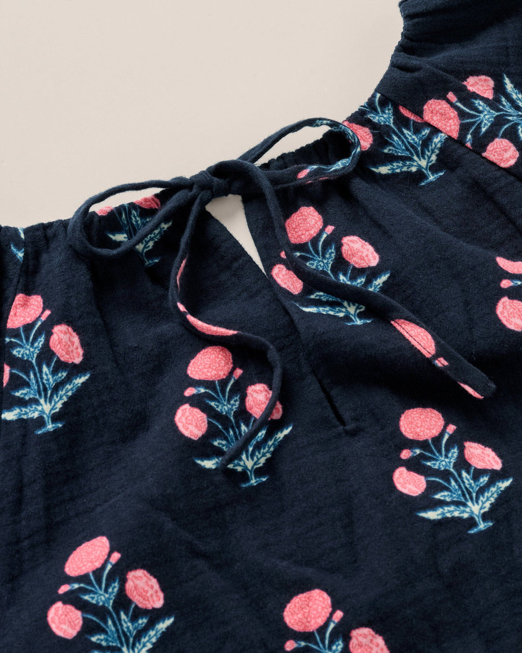 Johnnie-O Collett Block Print Blouse, Navy