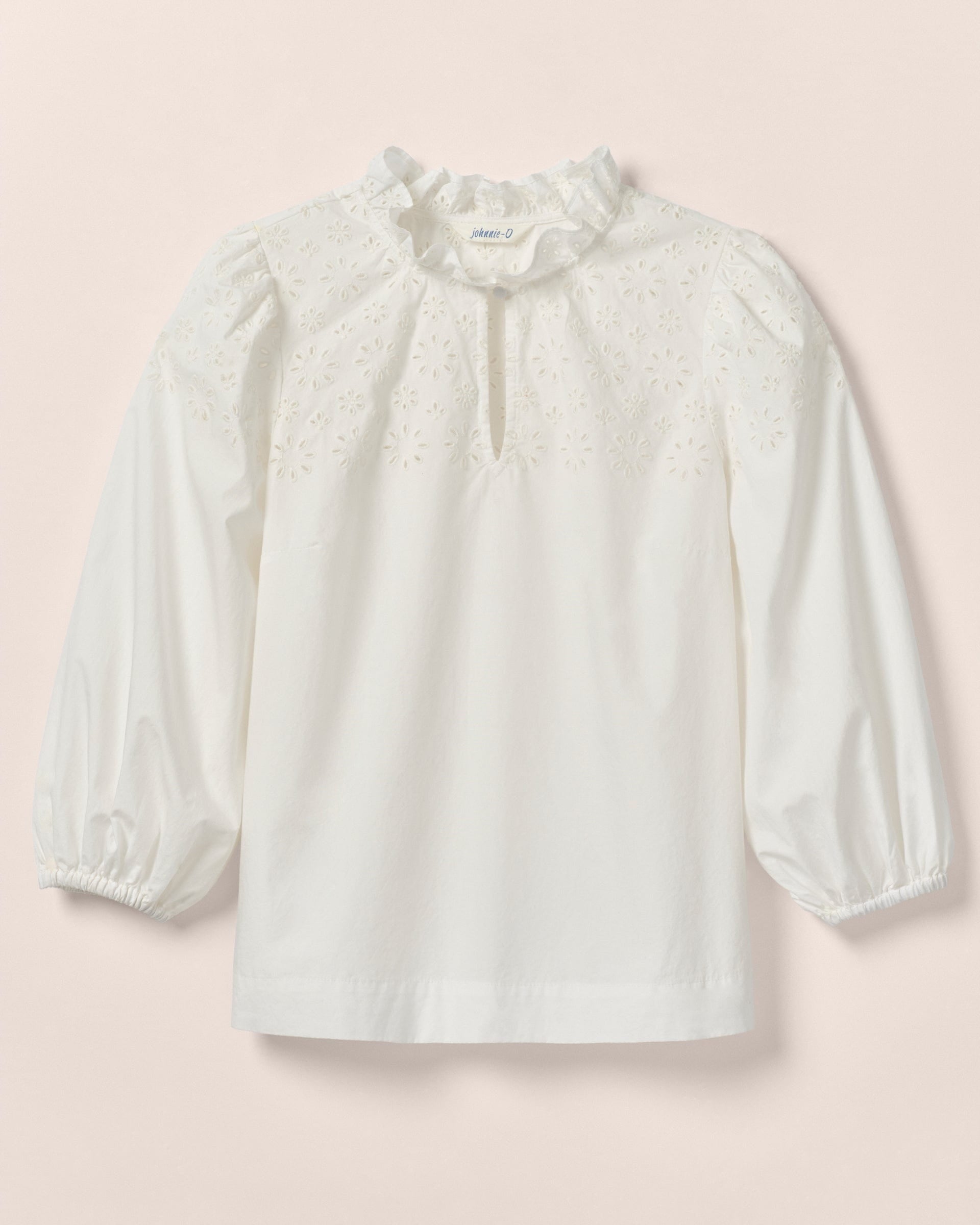 Johnnie-O Libby Popover Blouse, White