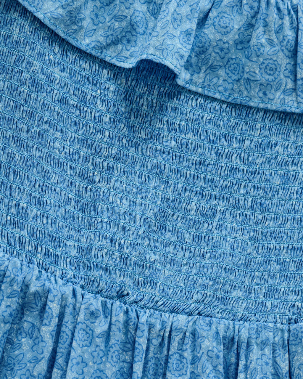 Johnnie-O Mira Smocked Midi Dress, Maliblu