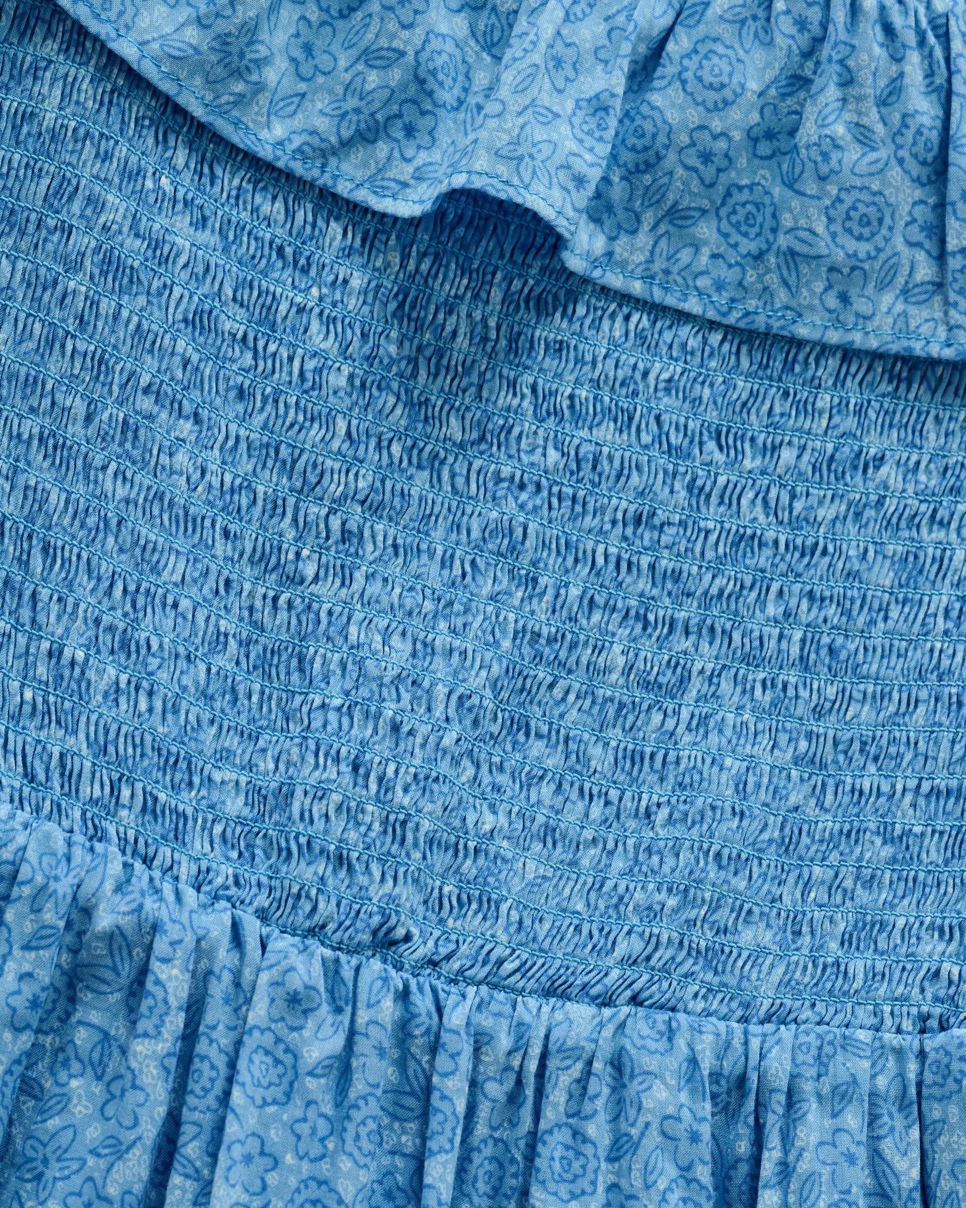 Johnnie-O Mira Smocked Midi Dress, Maliblu