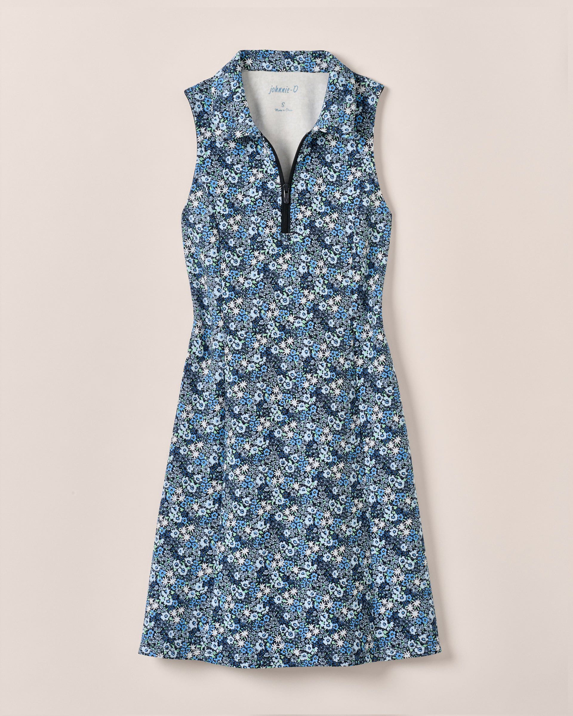 Johnnie-O Ginny Performance Sleeveless Polo Dress, Navy