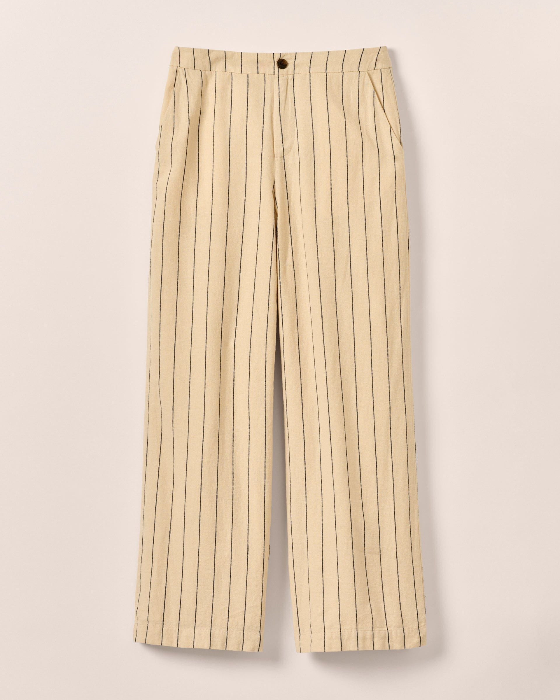 Johnnie-O Lilah Linen Blend Pinstripe Beach Trouser Birch