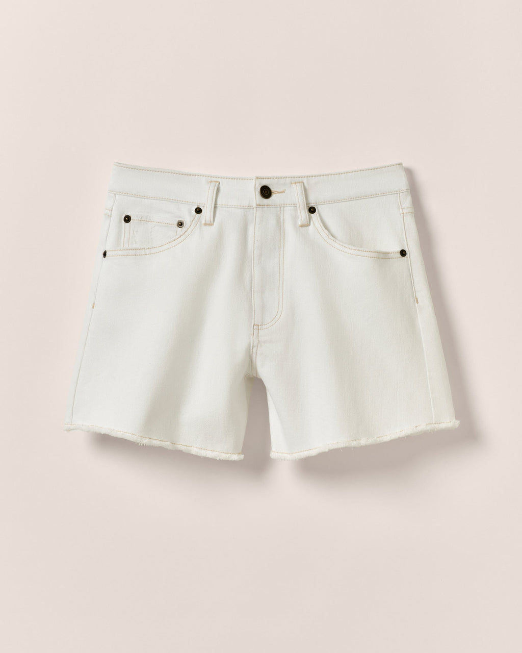 Johnnie-O Analise Recycled Denim Cut-Off Short, White