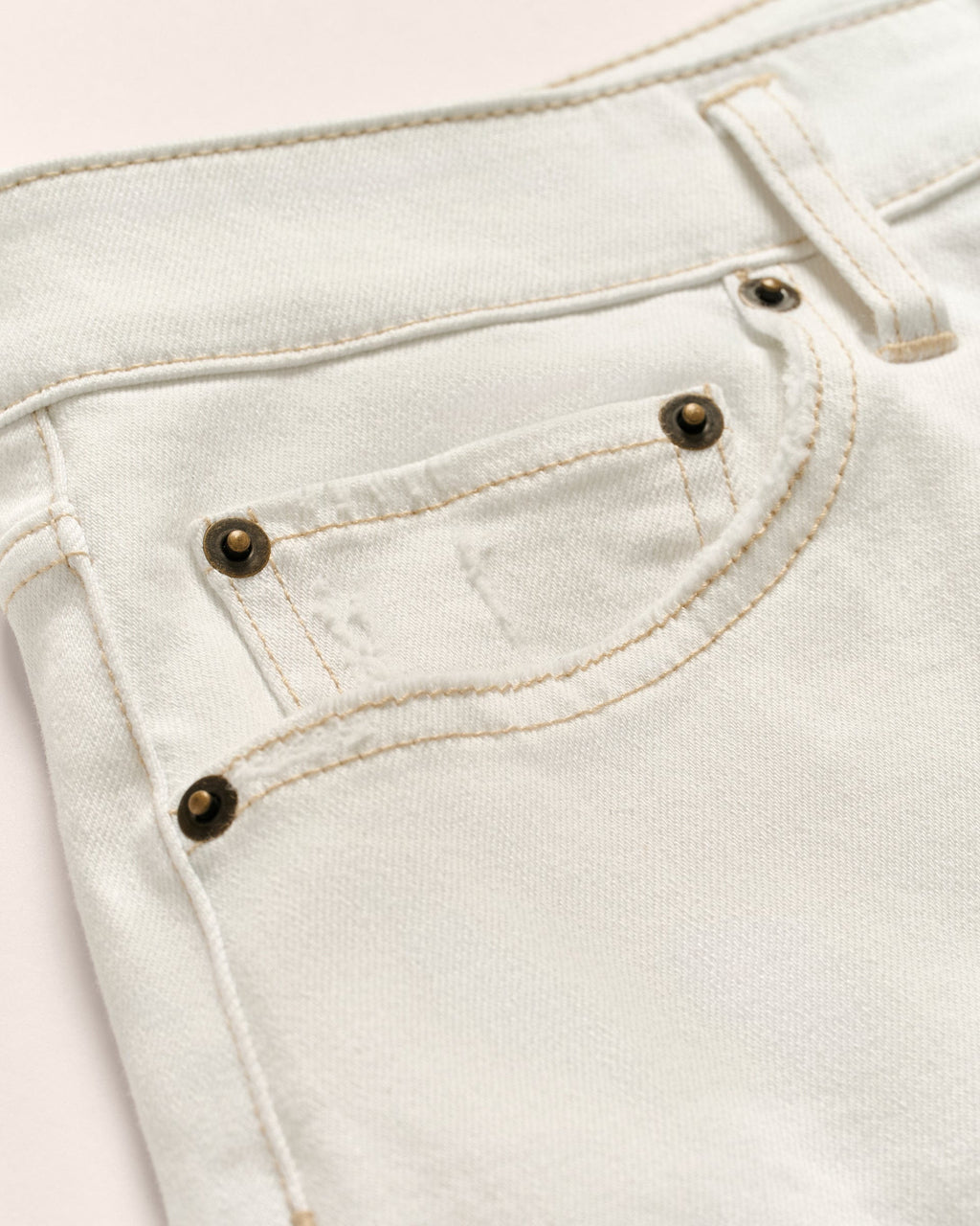 Johnnie-O Analise Recycled Denim Cut-Off Short, White