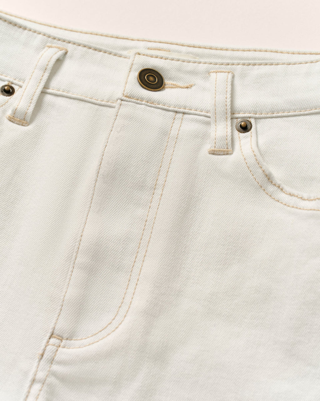 Johnnie-O Analise Recycled Denim Cut-Off Short, White