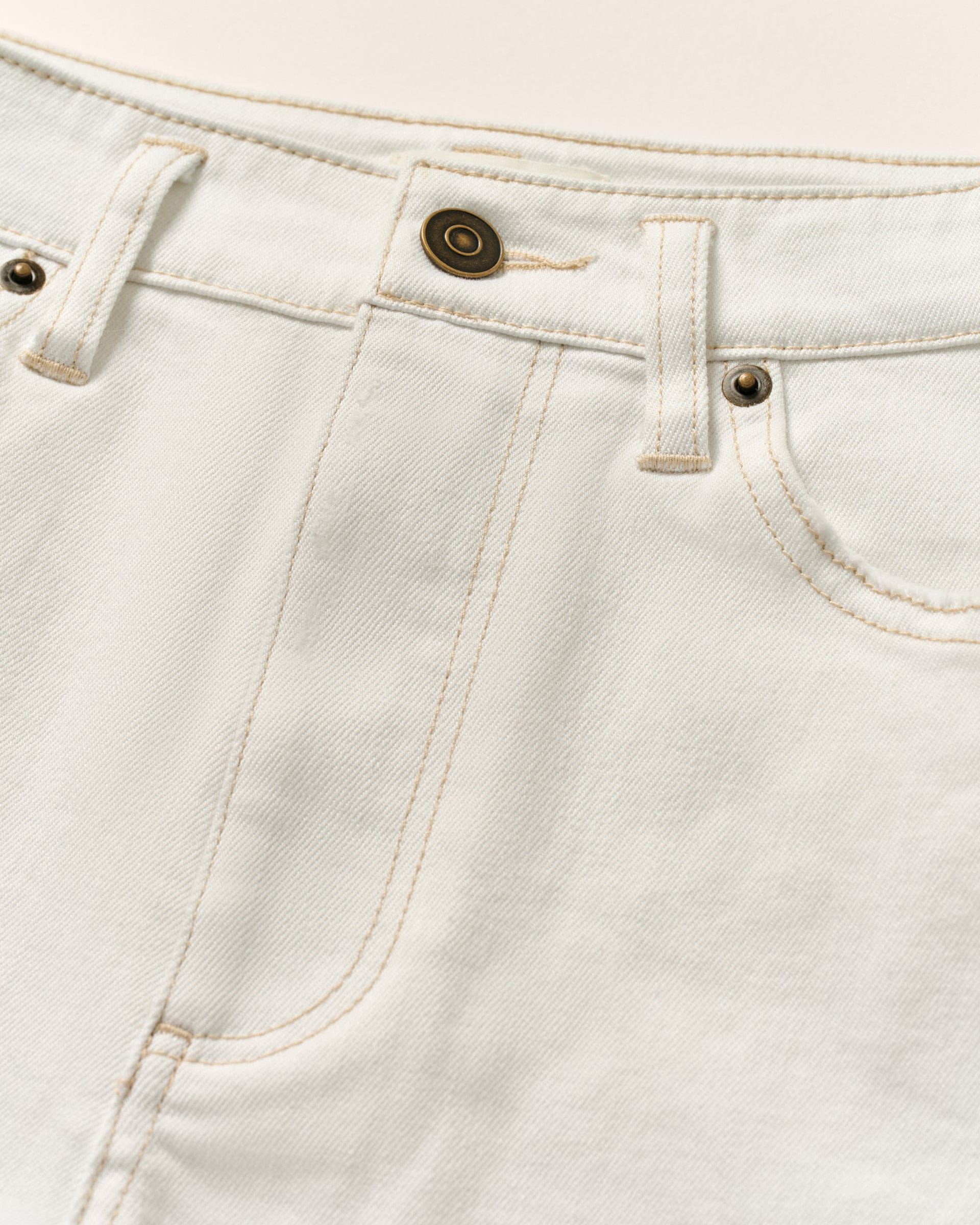 Johnnie-O Analise Recycled Denim Cut-Off Short, White