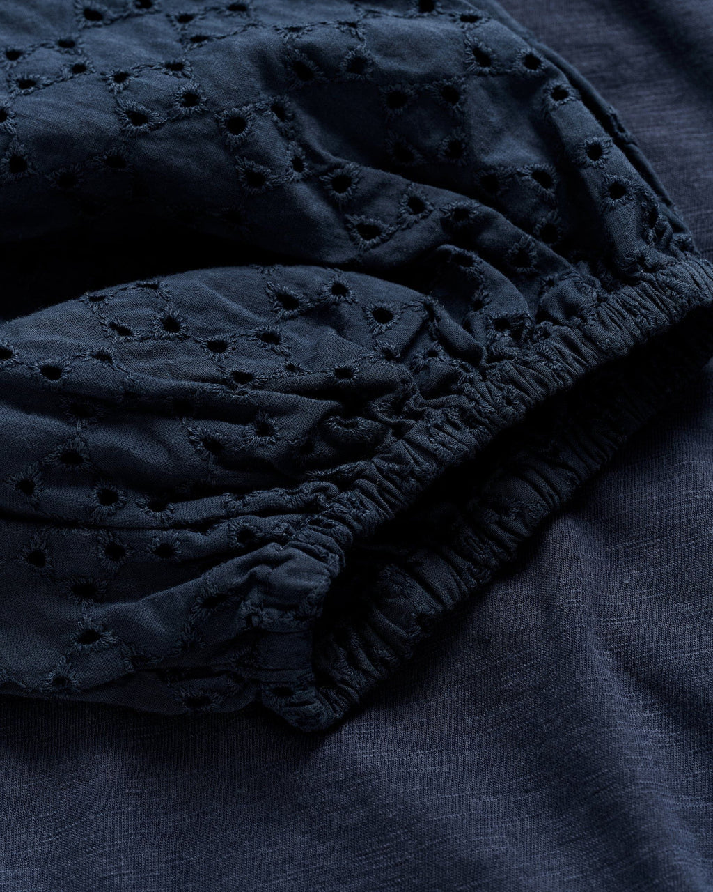 Johnnie-O Lydia Eyelet Puff Sleeve Blouse, Navy