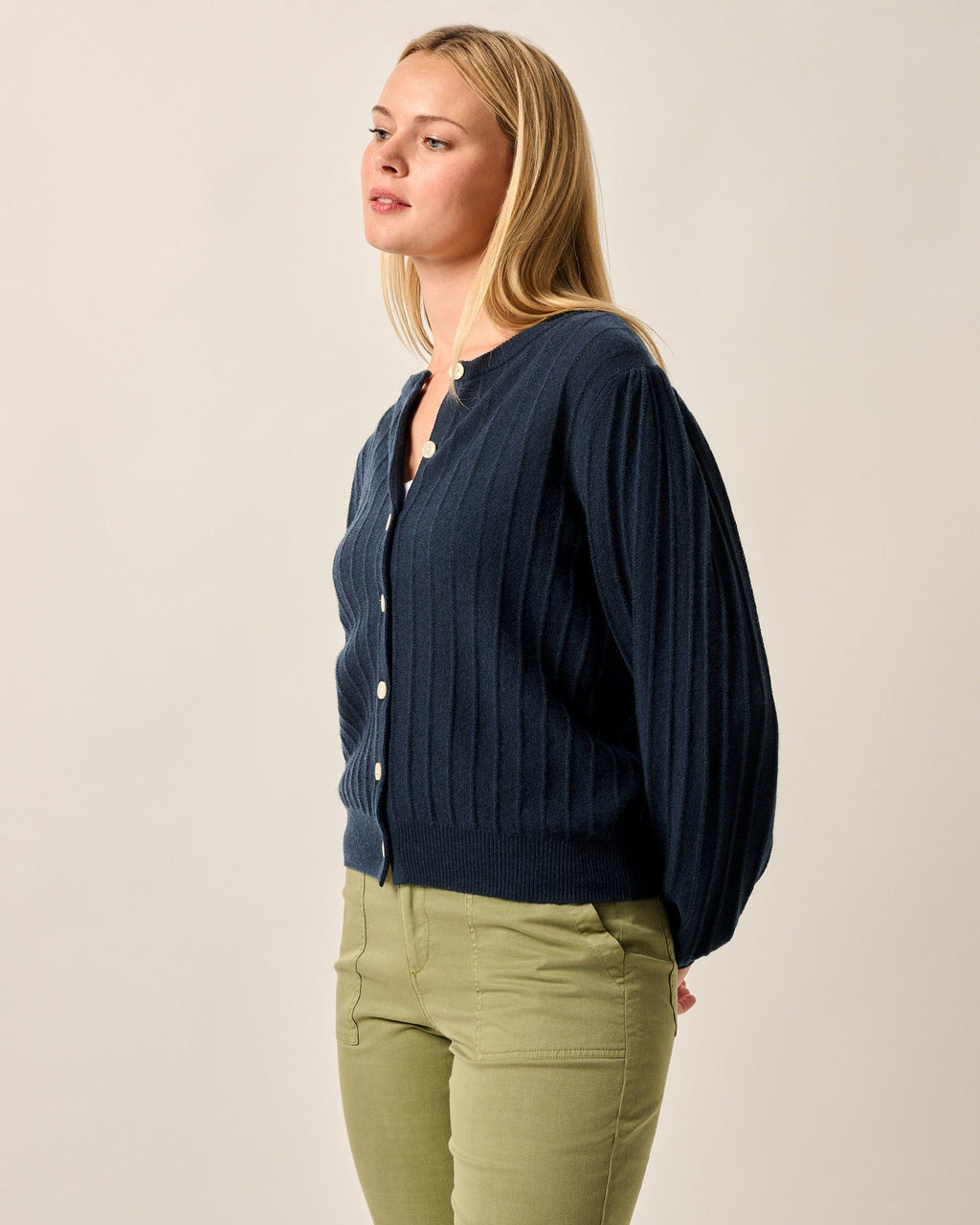 Johnnie-O Alma Cashmere Blend Cardigan, Navy