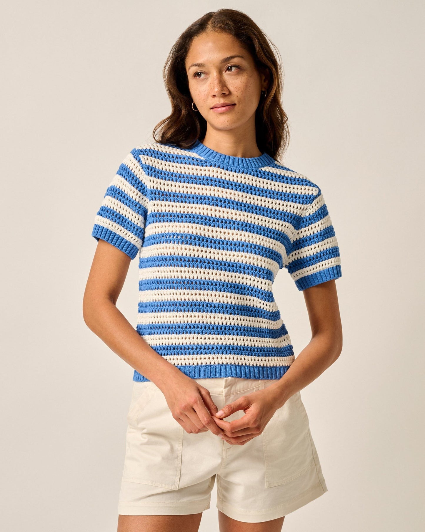 Johnnie-O Aubrey Short Sleeve Cotton Sweater