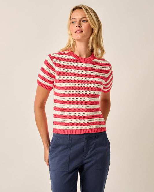 Johnnie-O Aubrey Short Sleeve Cotton Sweater