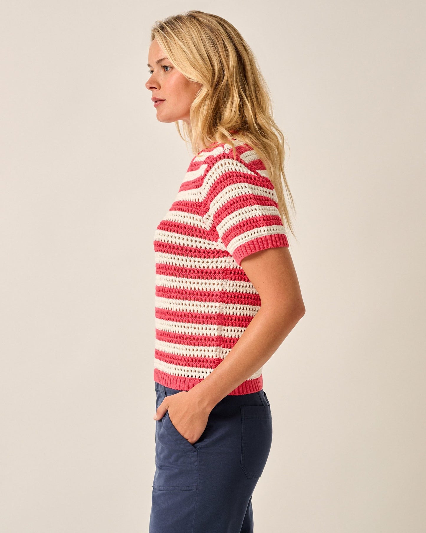 Johnnie-O Aubrey Short Sleeve Cotton Sweater