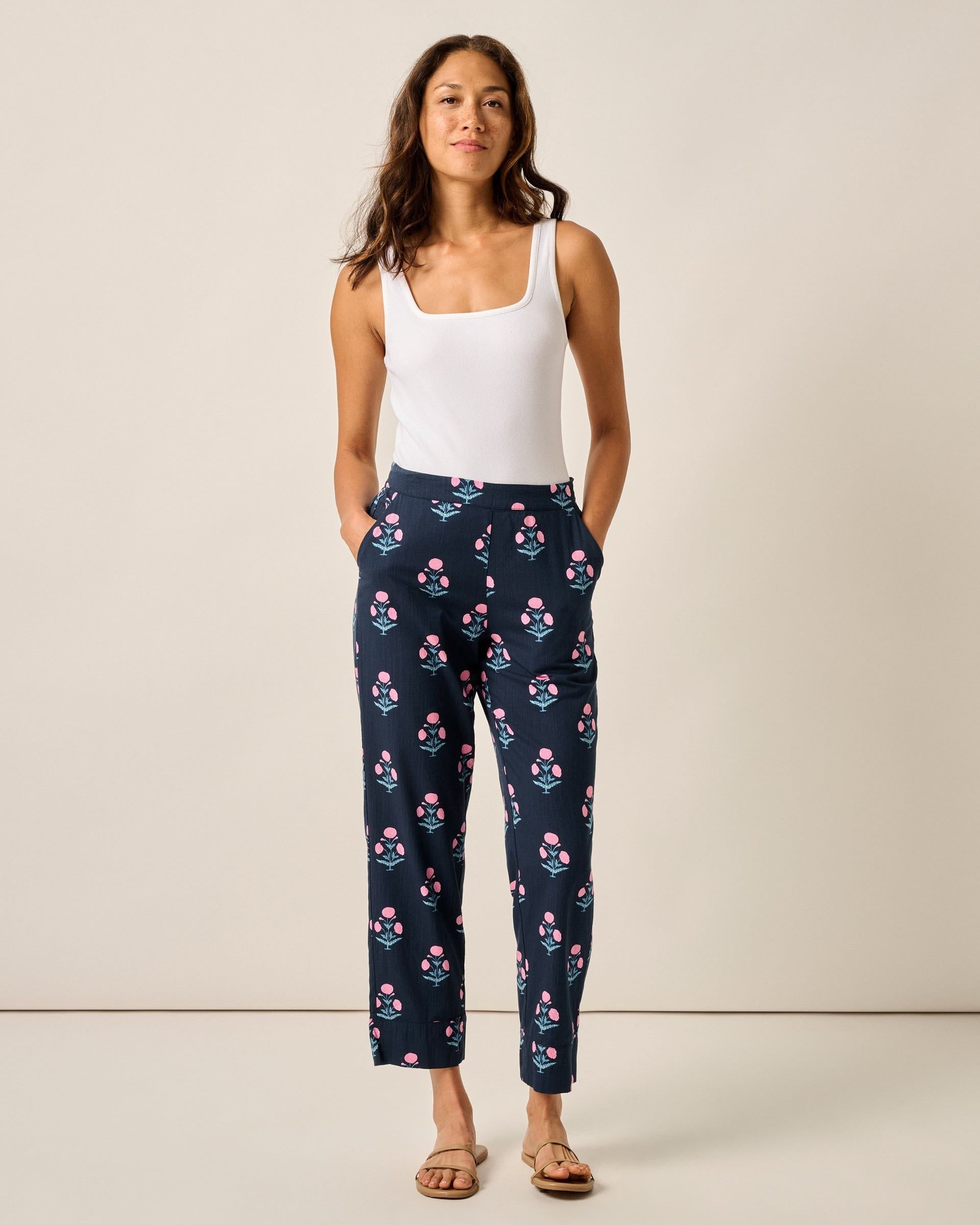 Johnnie-O Collett Block Print Pant, Navy