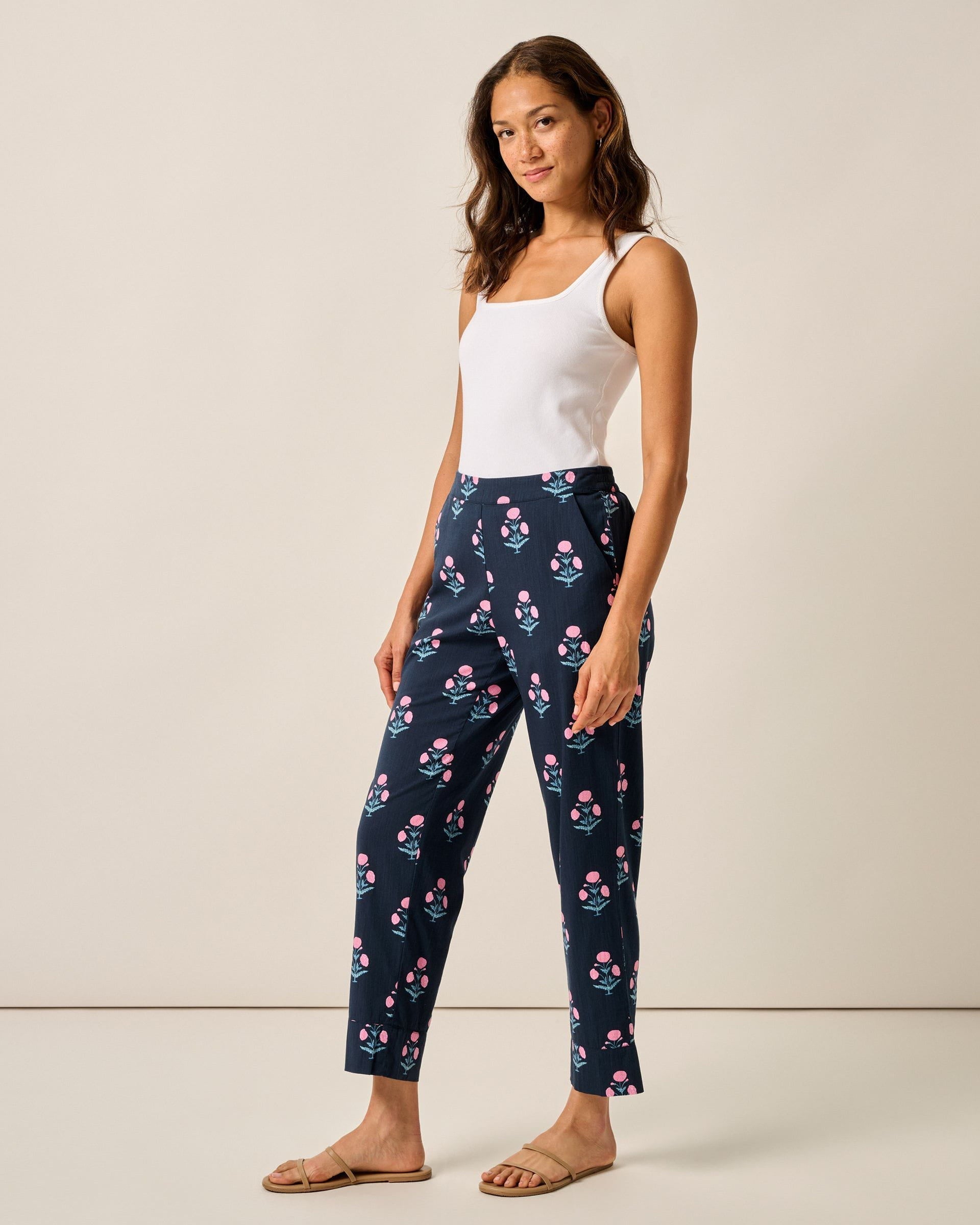Johnnie-O Collett Block Print Pant, Navy