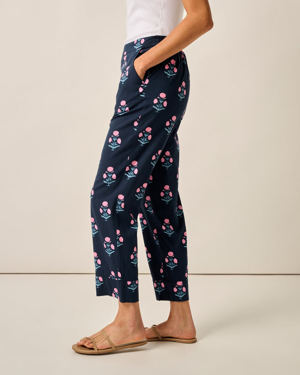 Johnnie-O Collett Block Print Pant, Navy