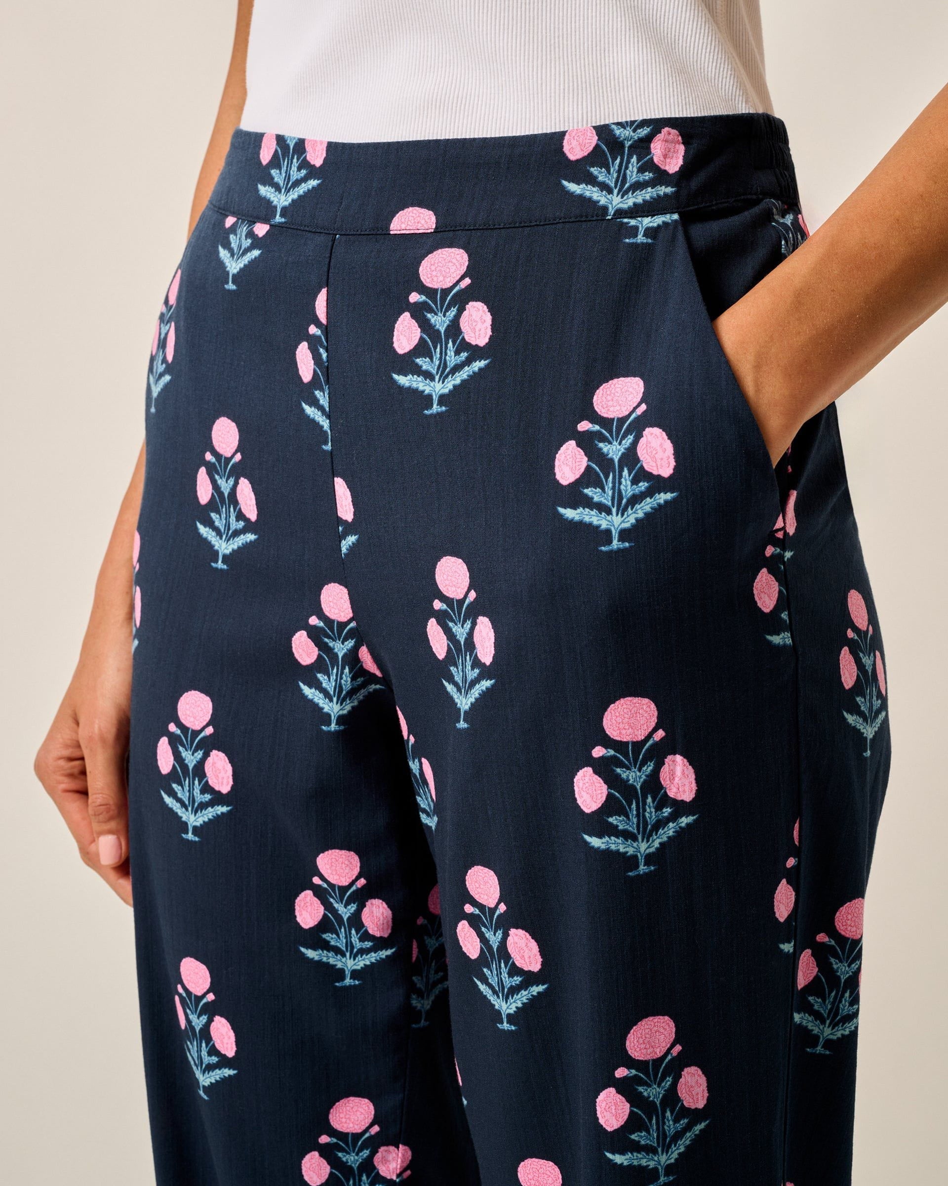 Johnnie-O Collett Block Print Pant, Navy