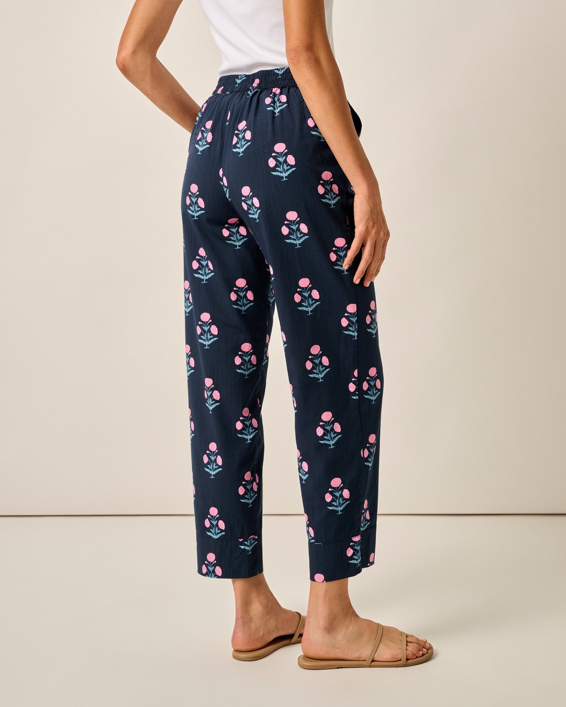 Johnnie-O Collett Block Print Pant, Navy