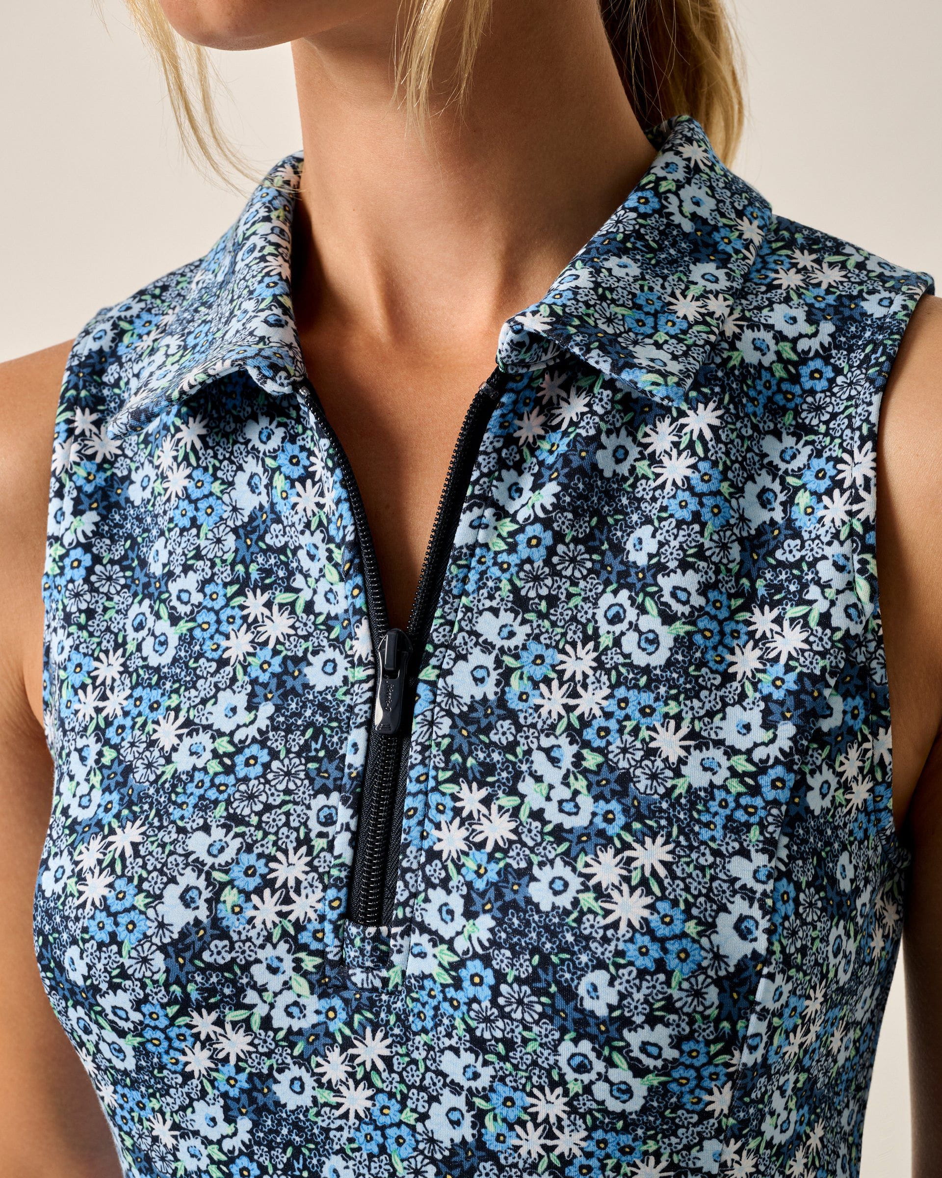 Johnnie-O Ginny Performance Sleeveless Polo Dress, Navy