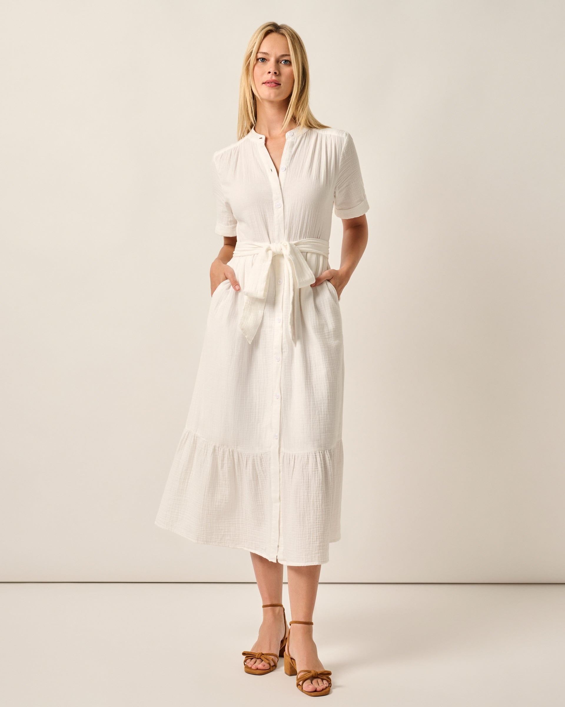 Johnnie-O Julie Button Up Cotton Maxi Dress