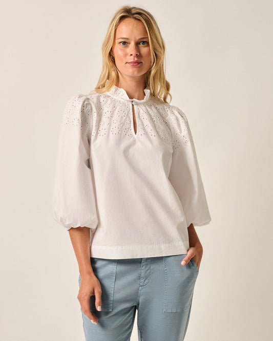 Johnnie-O Libby Popover Blouse