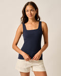 Johnnie-O Monica Cotton Blend Tank Top, White
