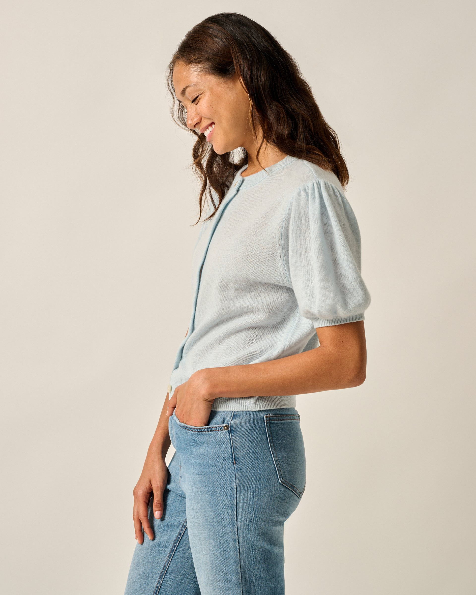 Johnnie-O Lizzie Puff Sleeve Cardigan