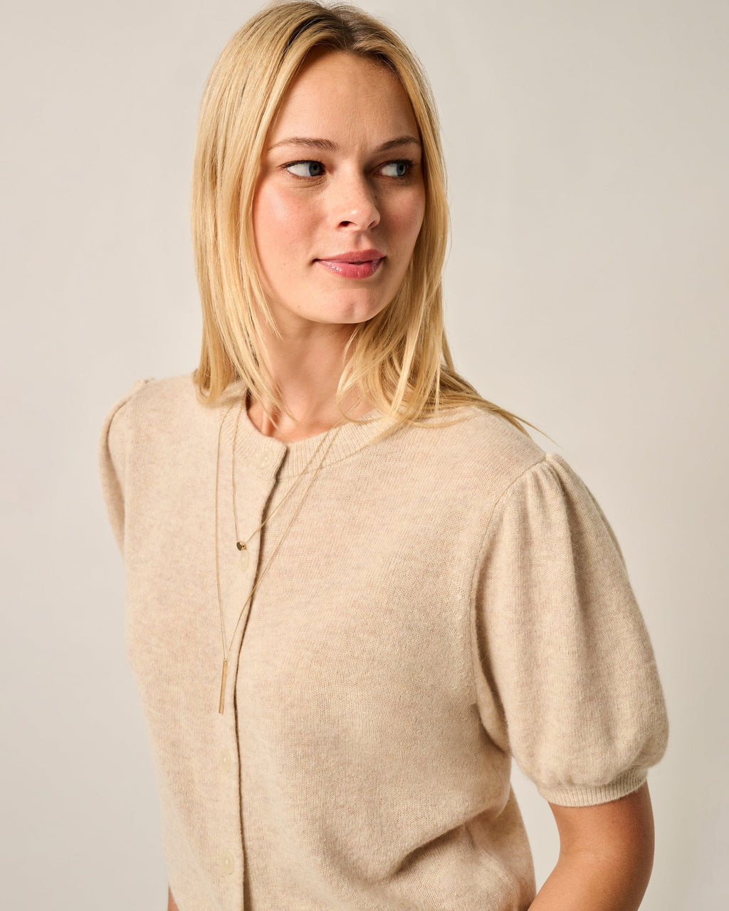 Johnnie-O Lizzie Puff Sleeve Cardigan