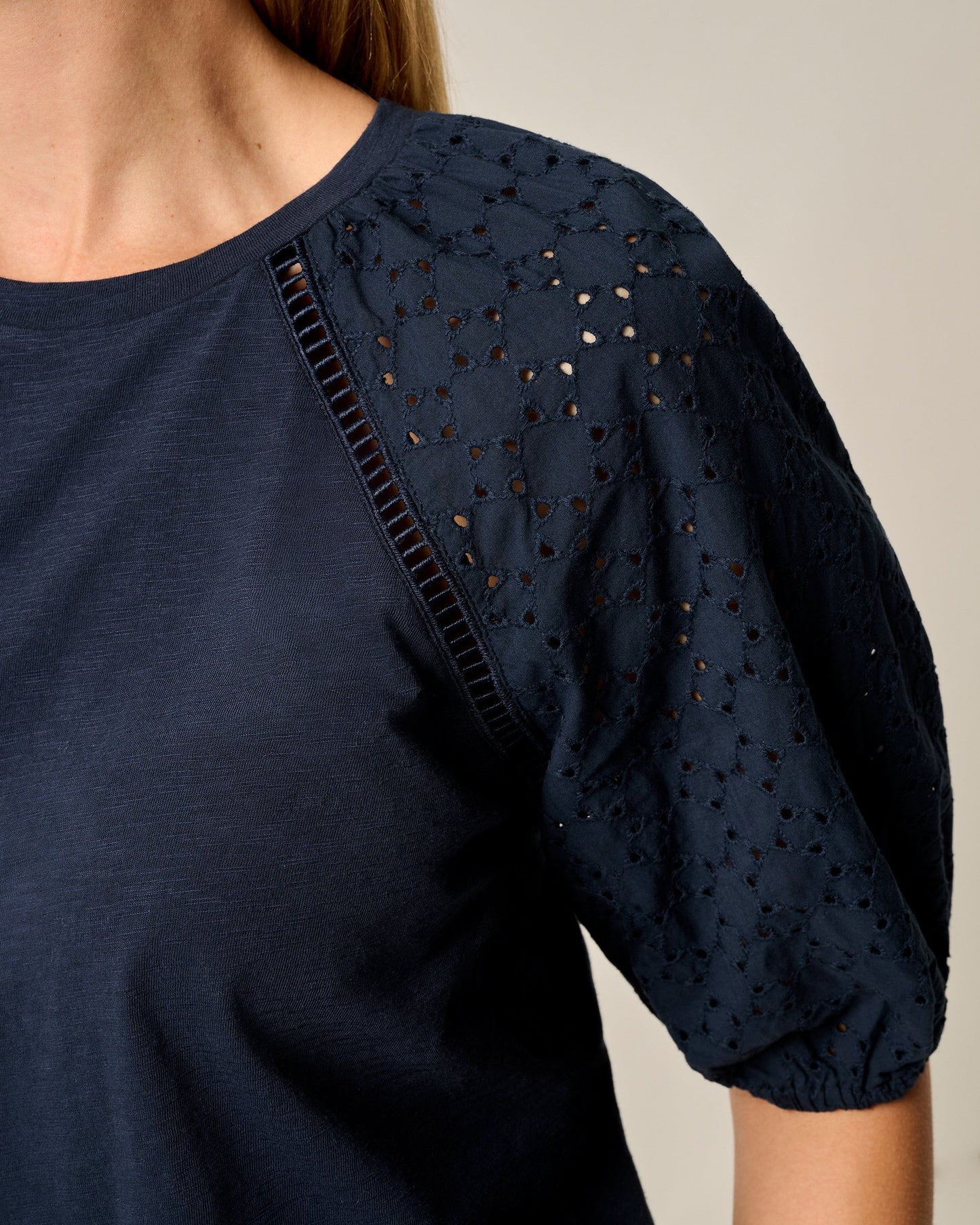 Johnnie-O Lydia Eyelet Puff Sleeve Blouse