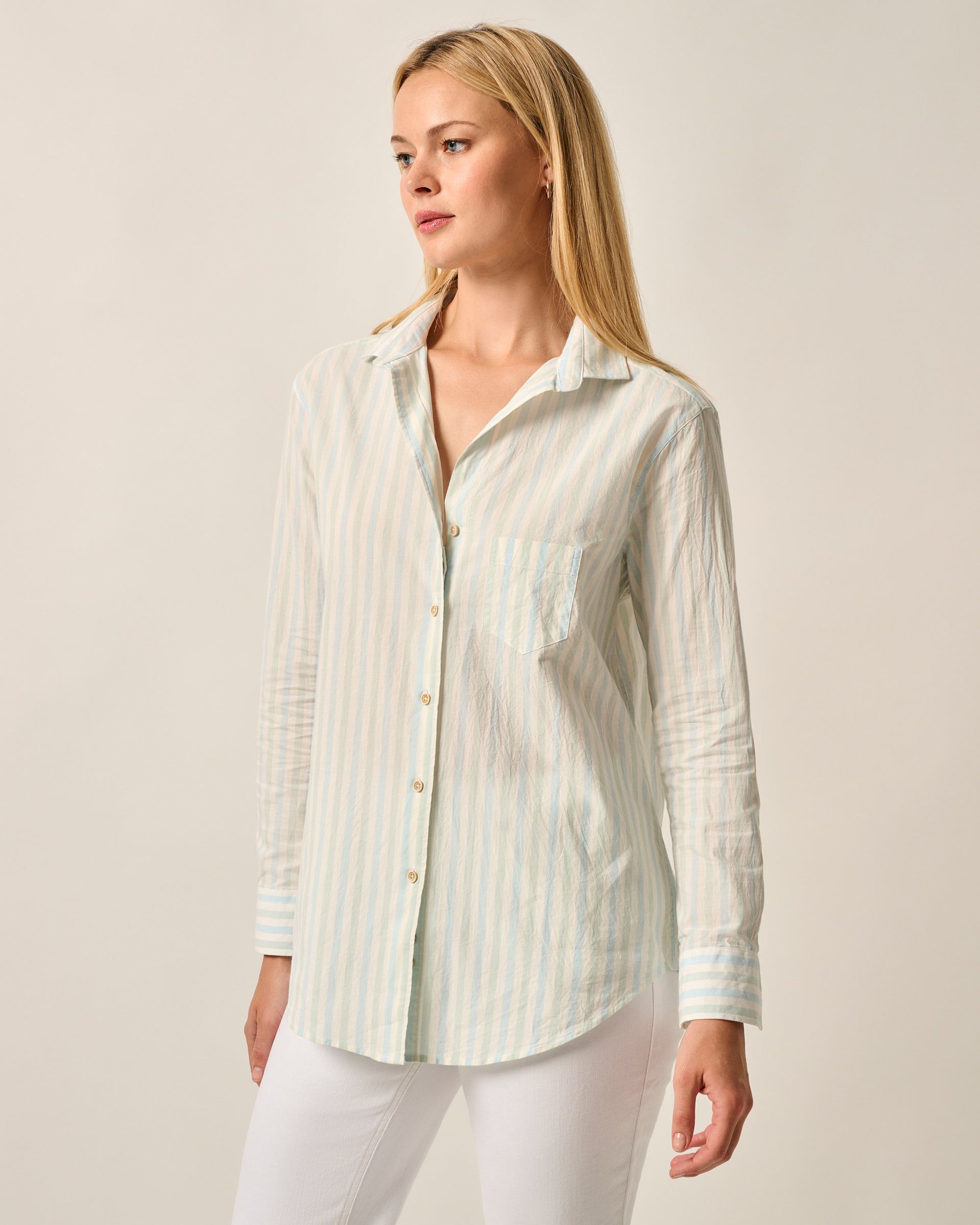 Johnnie-O Pixie Cotton Button Down Shirt, Gulf Blue