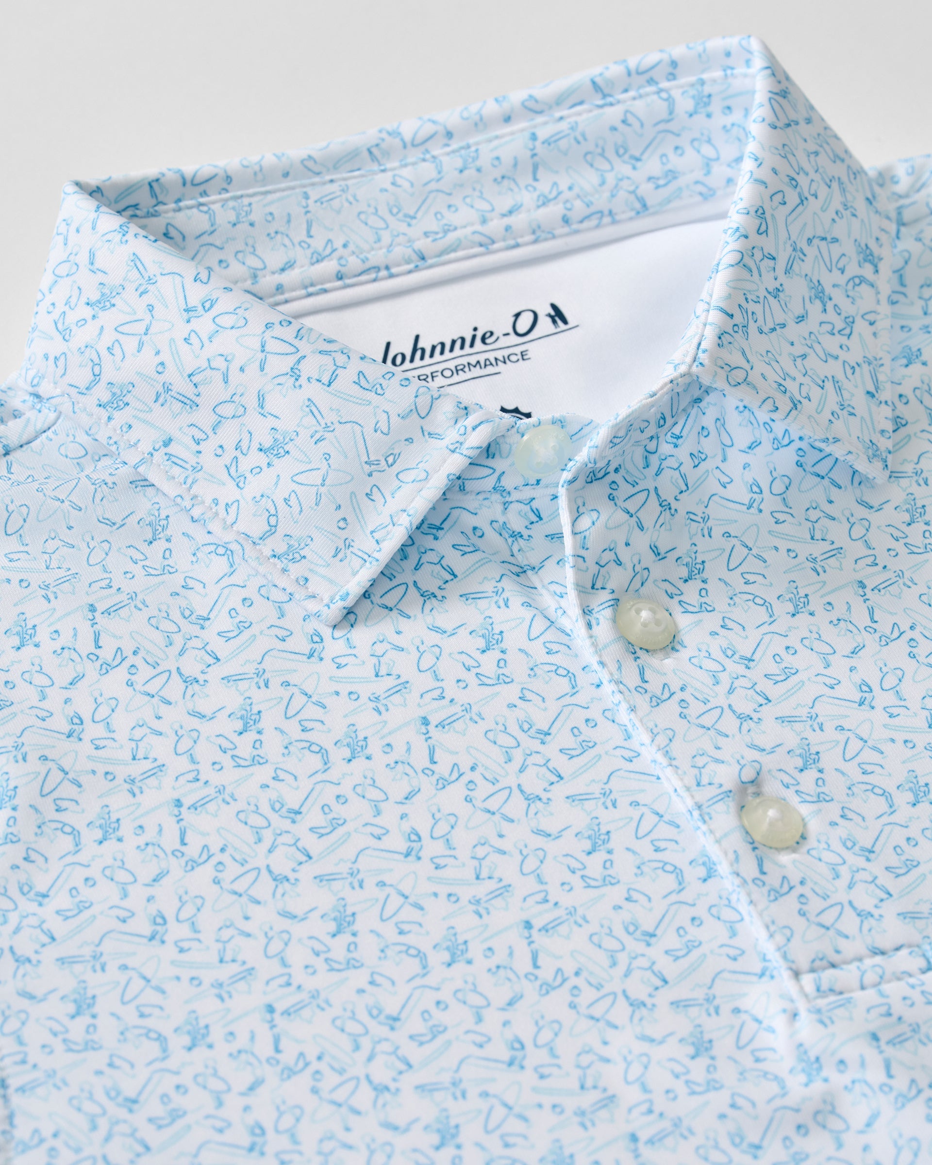 Johnnie-O Performance Jr. Jersey Polo - Beach Break, White