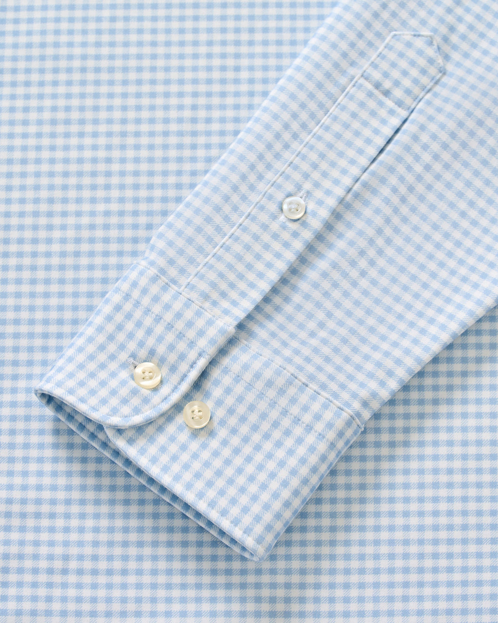 Johnnie-O Fine Pique Knit Button Down Shirt - Albro Check, Gulf Blue