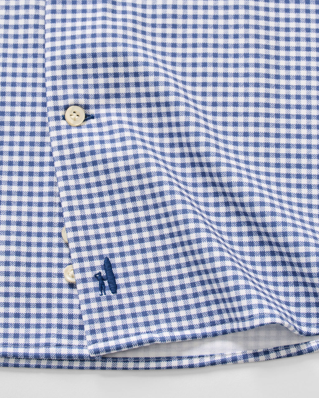 Johnnie-O Fine Pique Knit Button Down Shirt - Albro Check, Navy