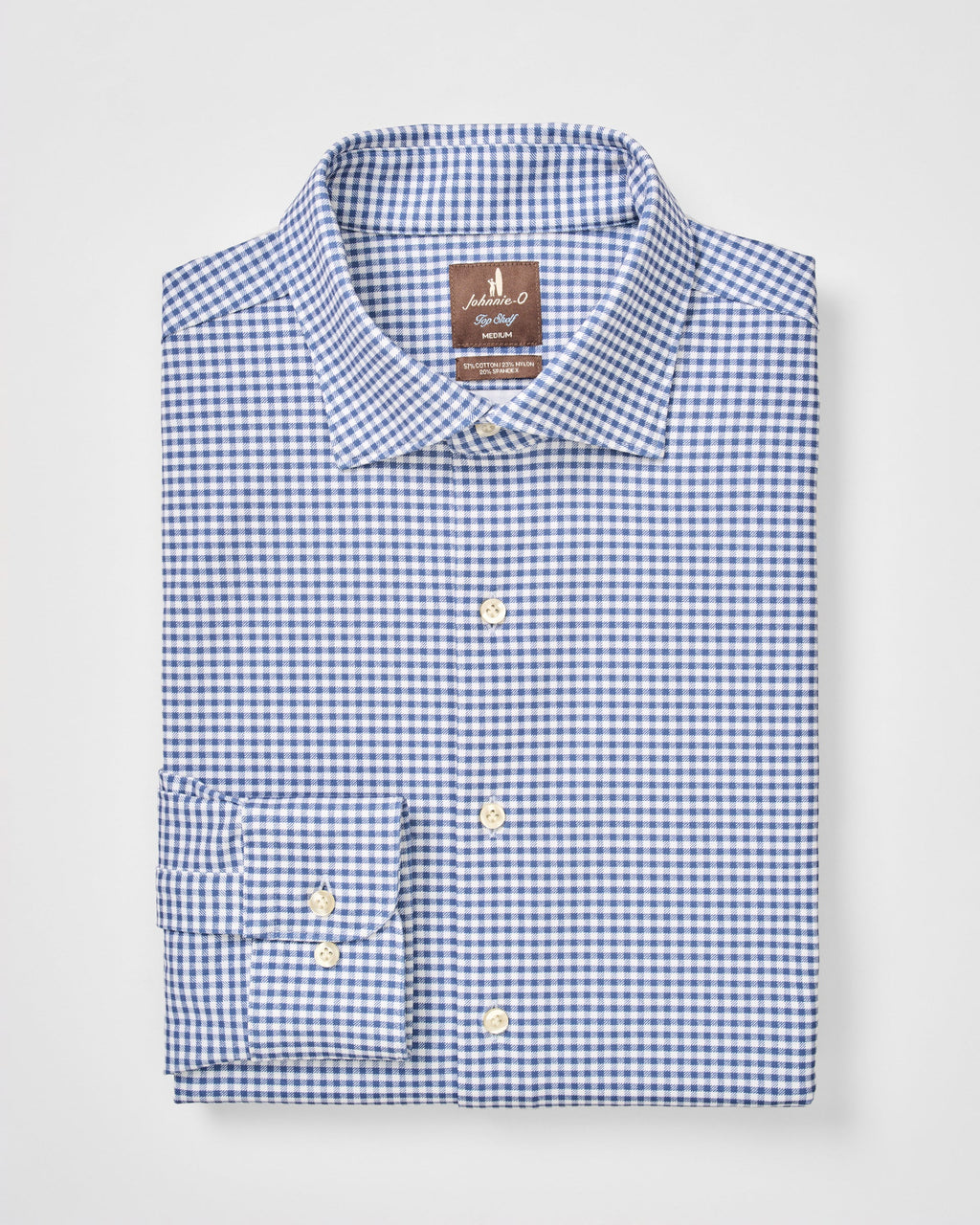 Johnnie-O Fine Pique Knit Button Down Shirt - Albro Check, Navy