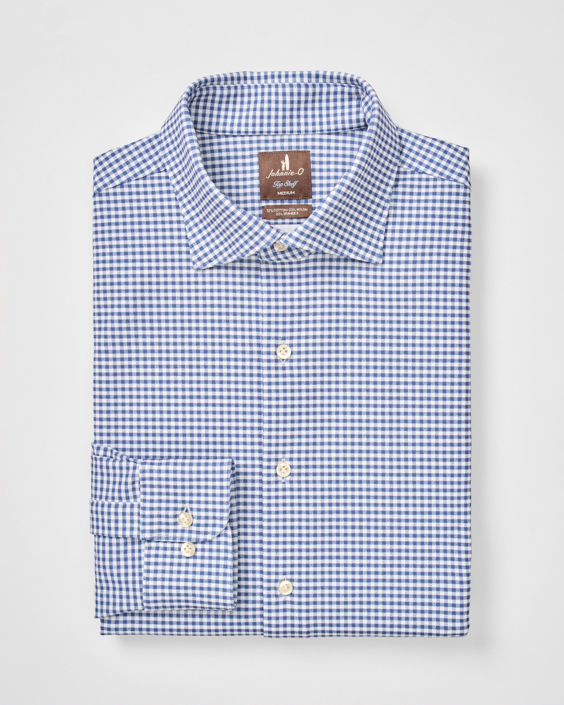 Johnnie-O Fine Pique Knit Button Down Shirt - Albro Check, Navy