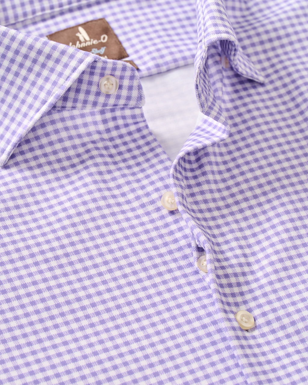 Johnnie-O Fine Pique Knit Button Down Shirt - Albro Check, Thistle
