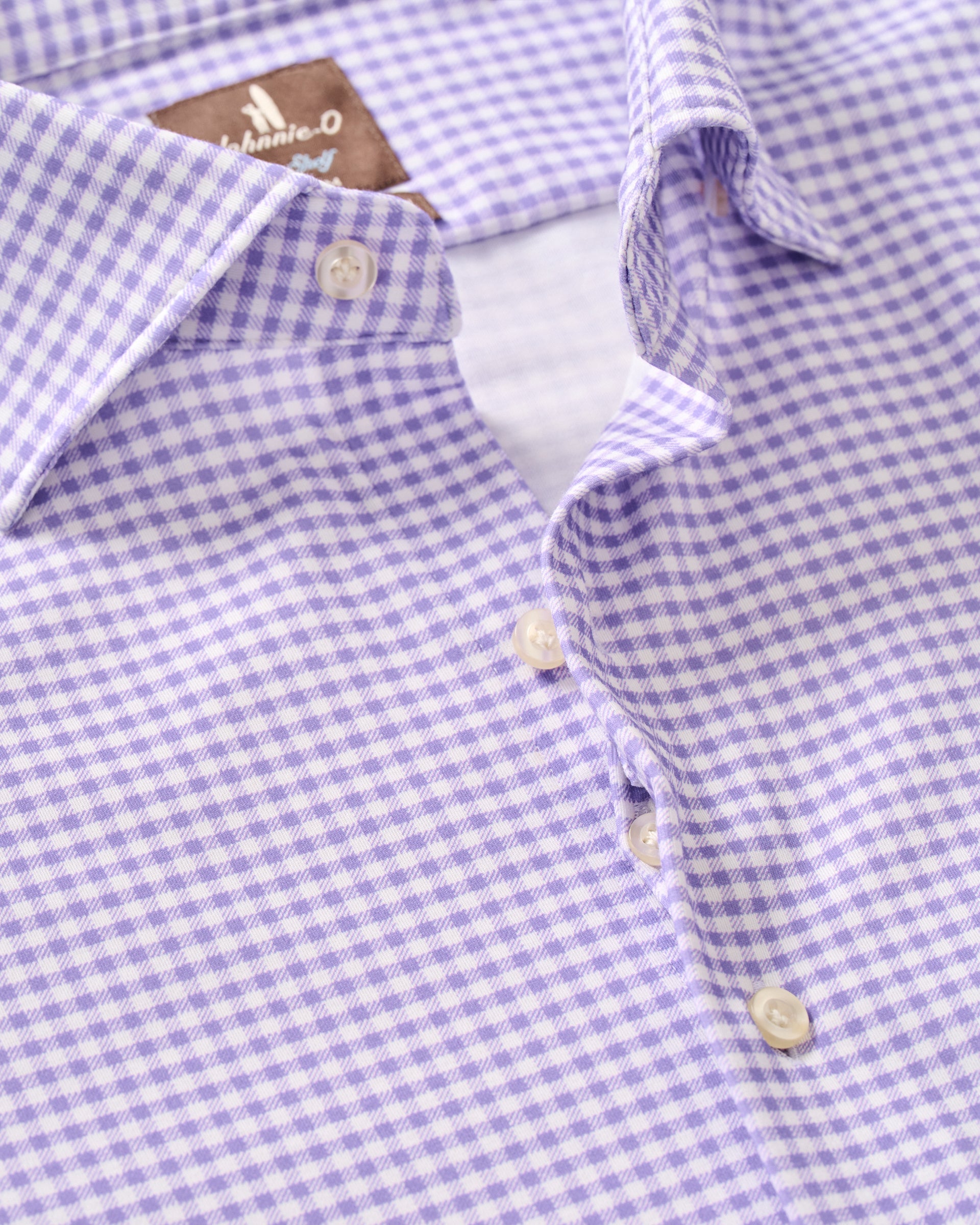 Johnnie-O Fine Pique Knit Button Down Shirt - Albro Check, Thistle