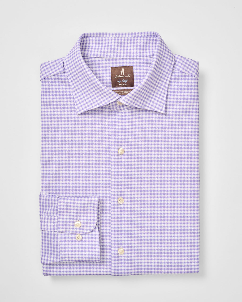 Johnnie-O Fine Pique Knit Button Down Shirt - Albro Check, Thistle