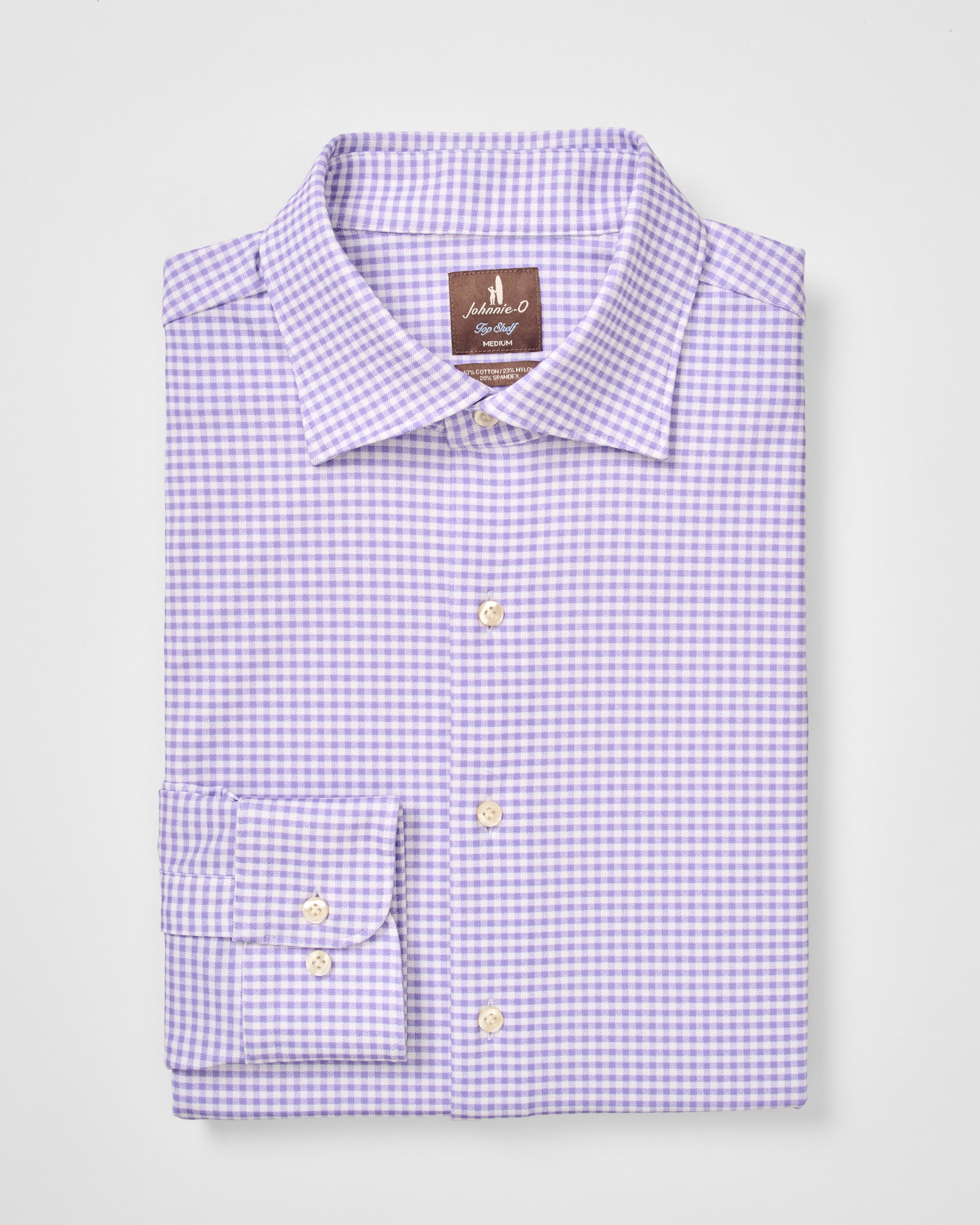 Johnnie-O Fine Pique Knit Button Down Shirt - Albro Check, Thistle